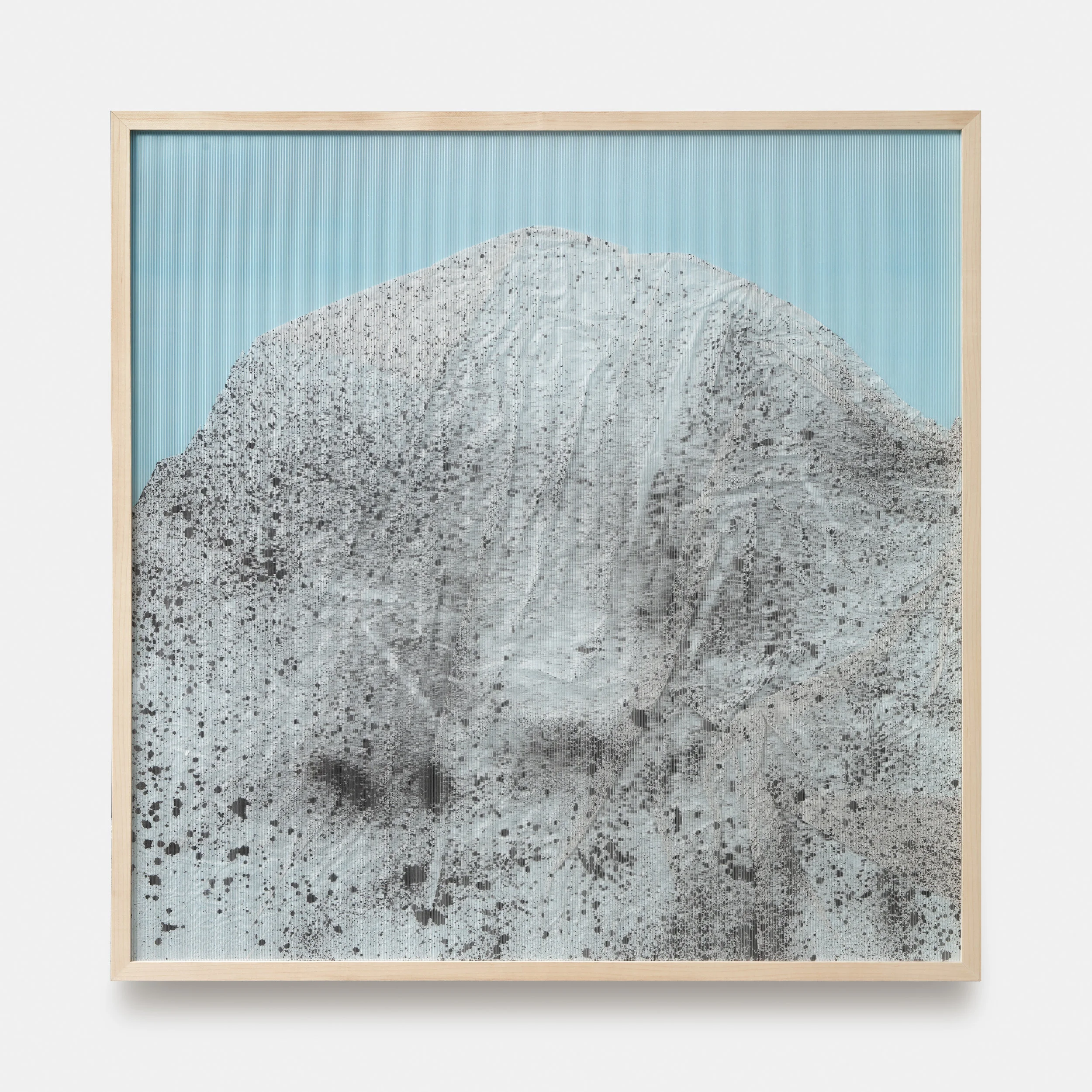 Manasarovar / Part II,  2018 Calligraphy ink on Xuan paper, Poly Film beneath linear Plexiglas 90 x 90 cm (35 x 35 in)