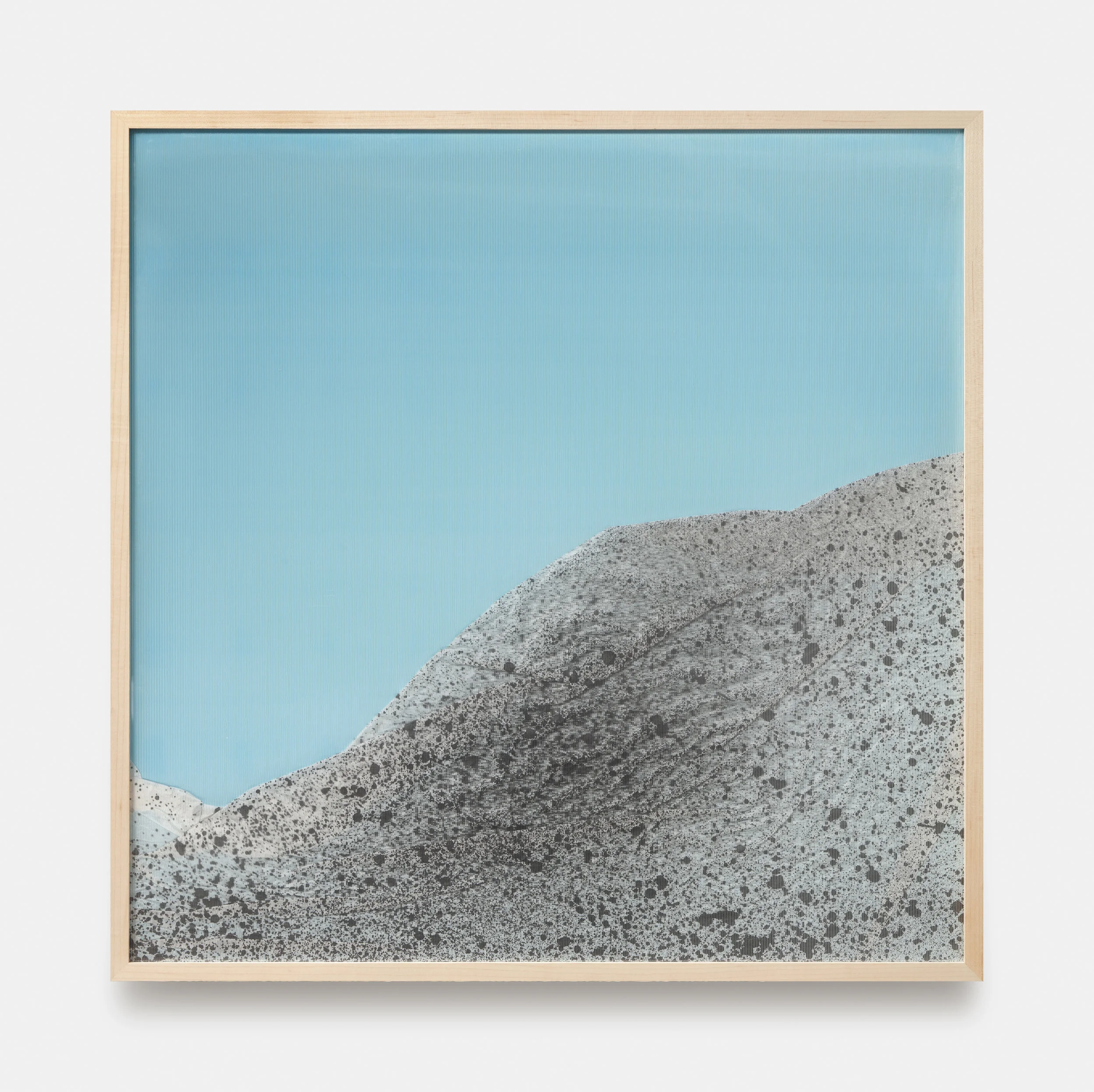 Manasarovar / Part IV (Diptych - Panel I),  2018 Calligraphy ink on Xuan paper, Poly Film beneath linear Plexiglas 90 x 90 cm (35 x 35 in)