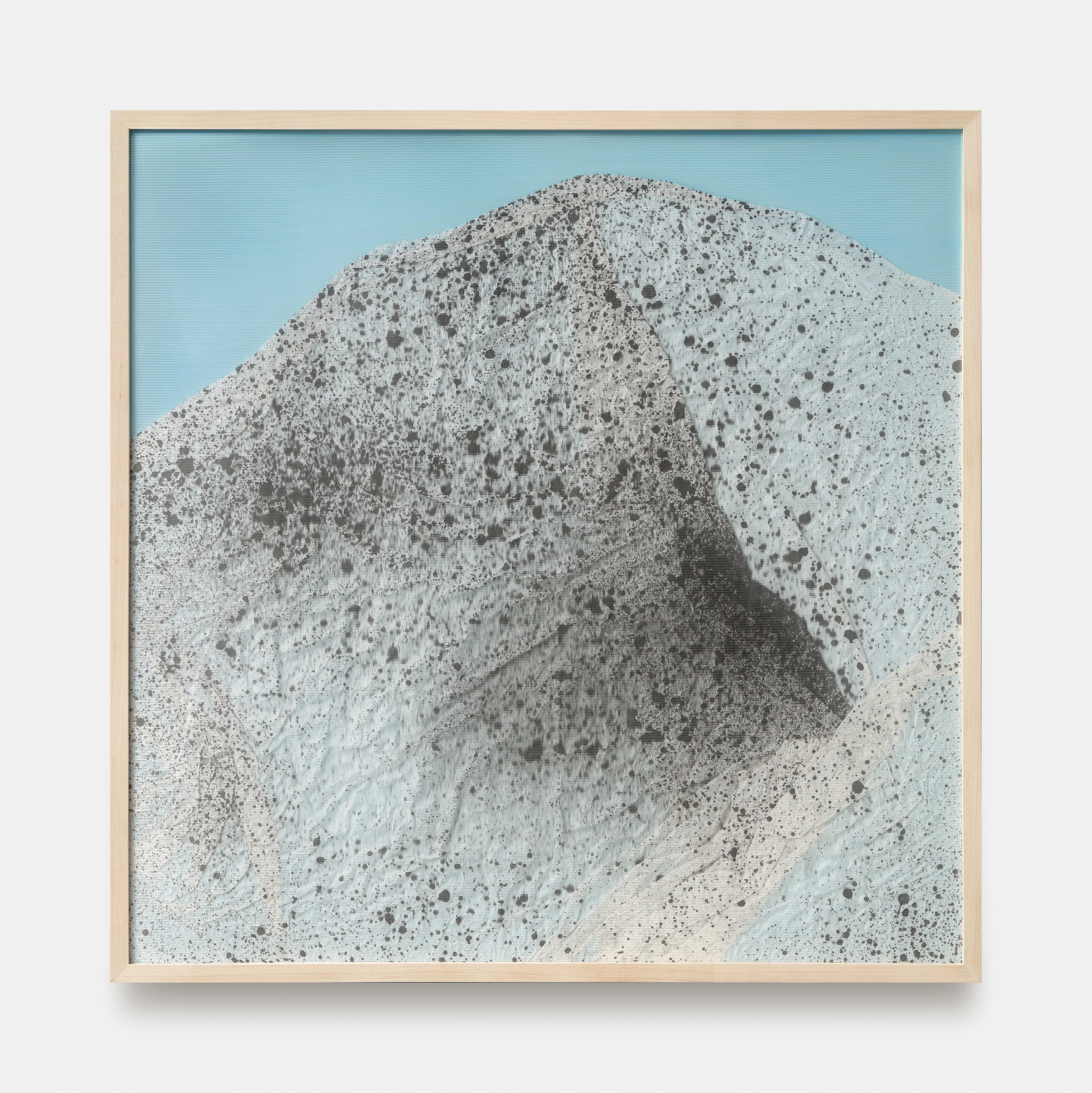 Manasarovar / Part IV (Diptych - Panel II),  2018 Calligraphy ink on Xuan paper, Poly Film beneath linear Plexiglas 90 x 90 cm (35 x 35 in)