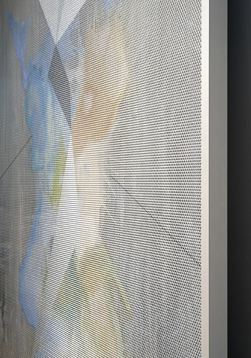 Eidolon / Part IV, 2012 - Side view Oil and acrylic on canvas beneath textured Plexiglas