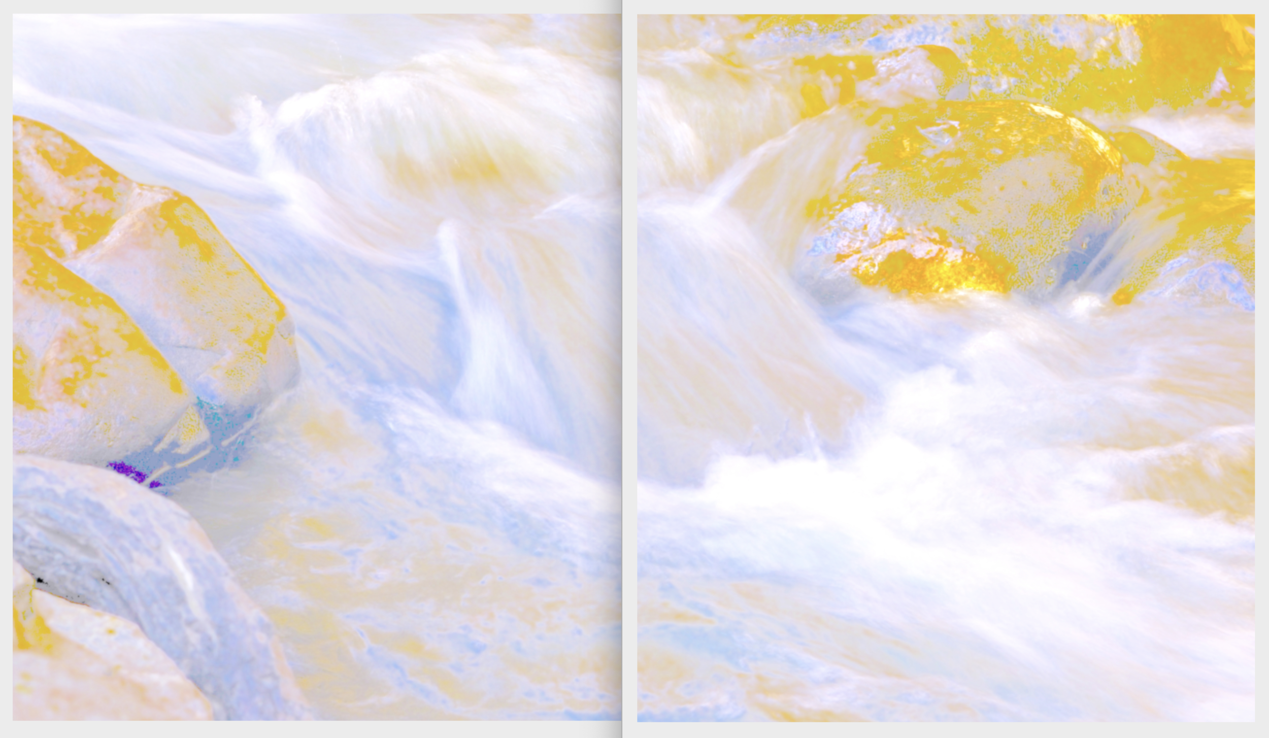 Beyond the Oecumene / Part XXV (Diptych), 2019 Aquarelle, wax pastels, UV-print on paper 300 x 160 cm (118 x 63 in)