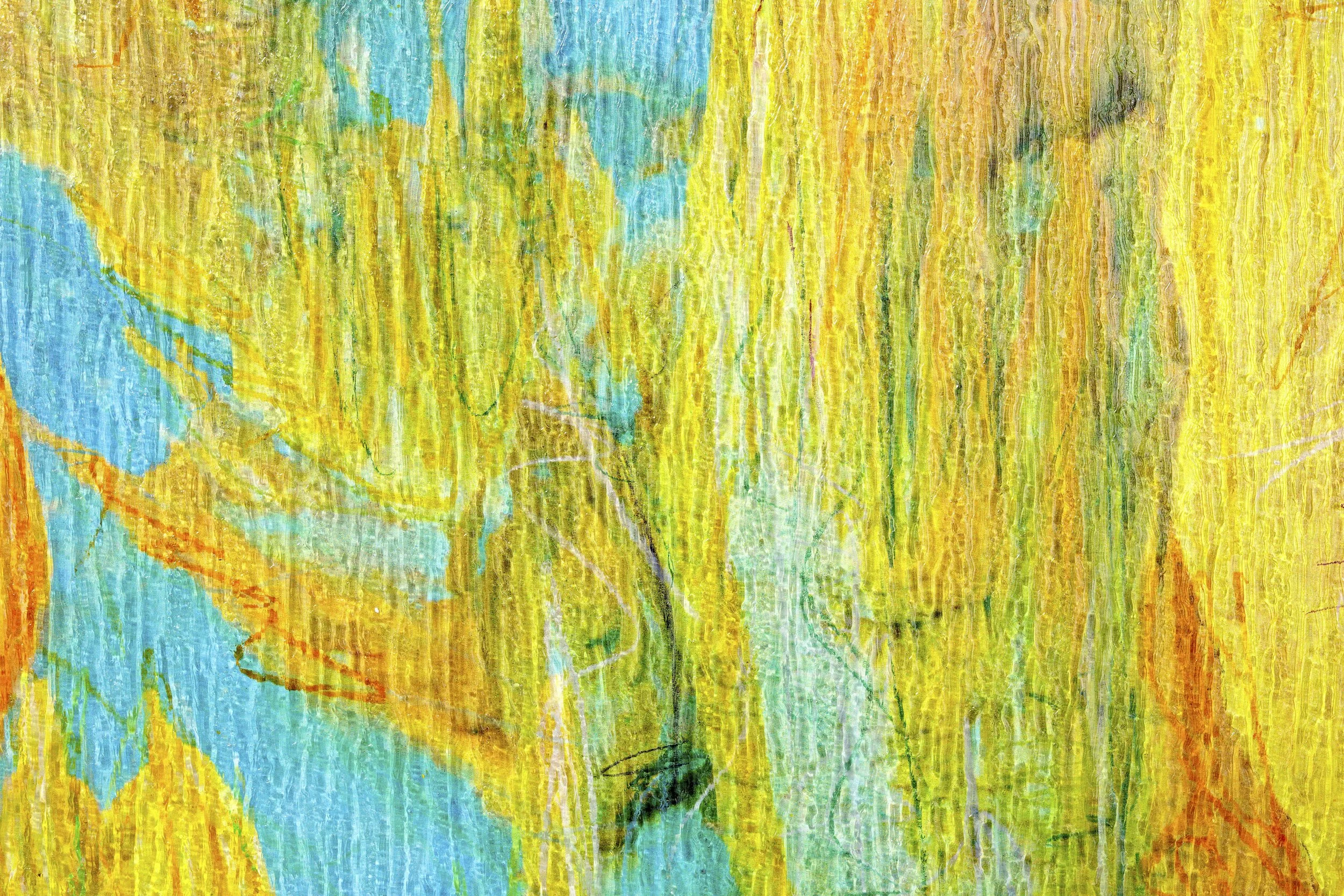   Atlas Obscura (The Idaean Cave) / Part XII,  2021 - Detail Oil and wax pastels, UV ink on aluminium beneath structured Plexiglas 