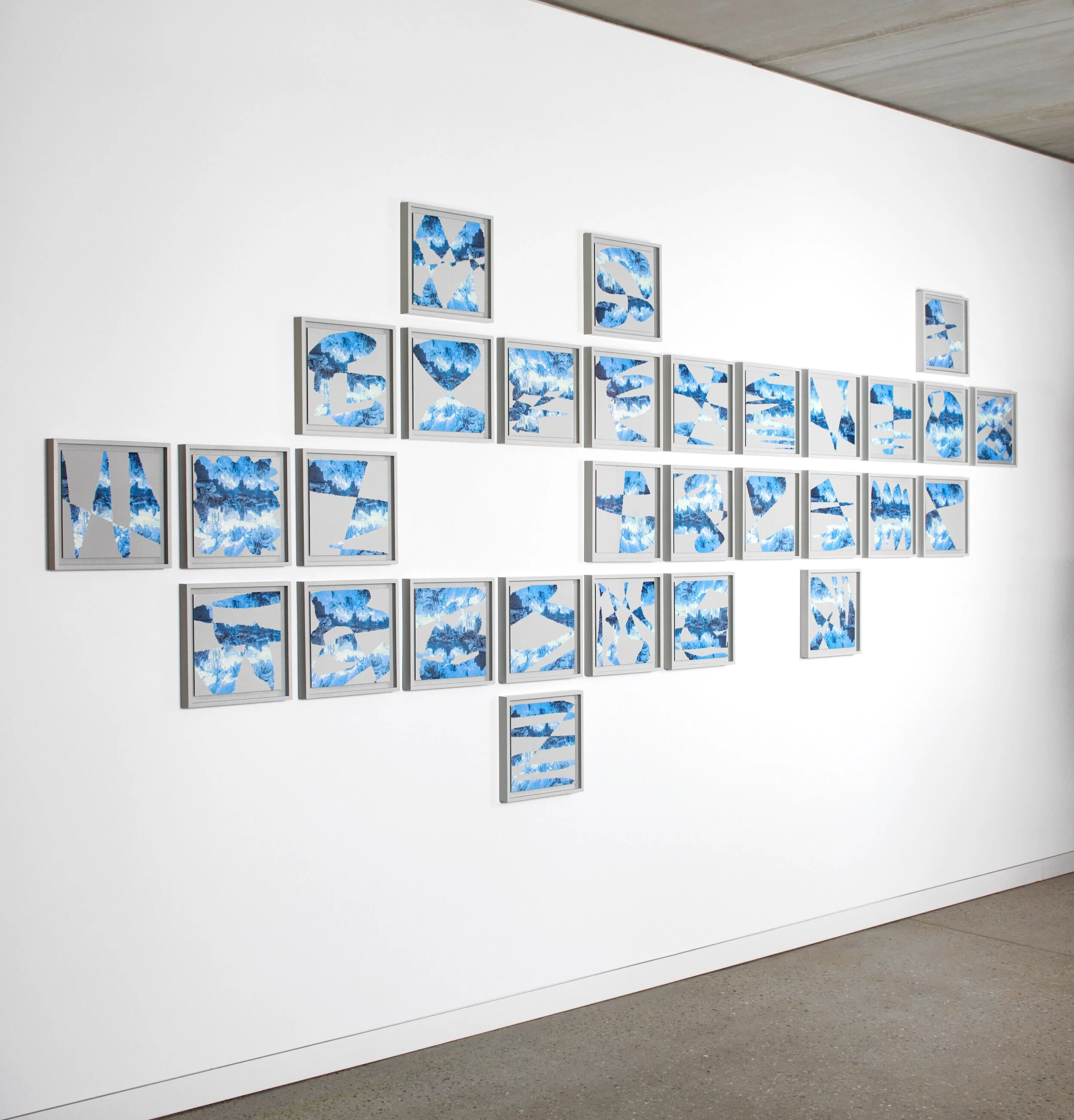 Vespertine (Ode to Twilight) / Part I - Part XXX,  2021 - Side view (Edition of 5 + 1 AP, framed, signed and numbered) Graphite, aquarelle, inkjet ink on 310 g/m Hahnemühle 30 x 30 cm (12 x 12 in ) each