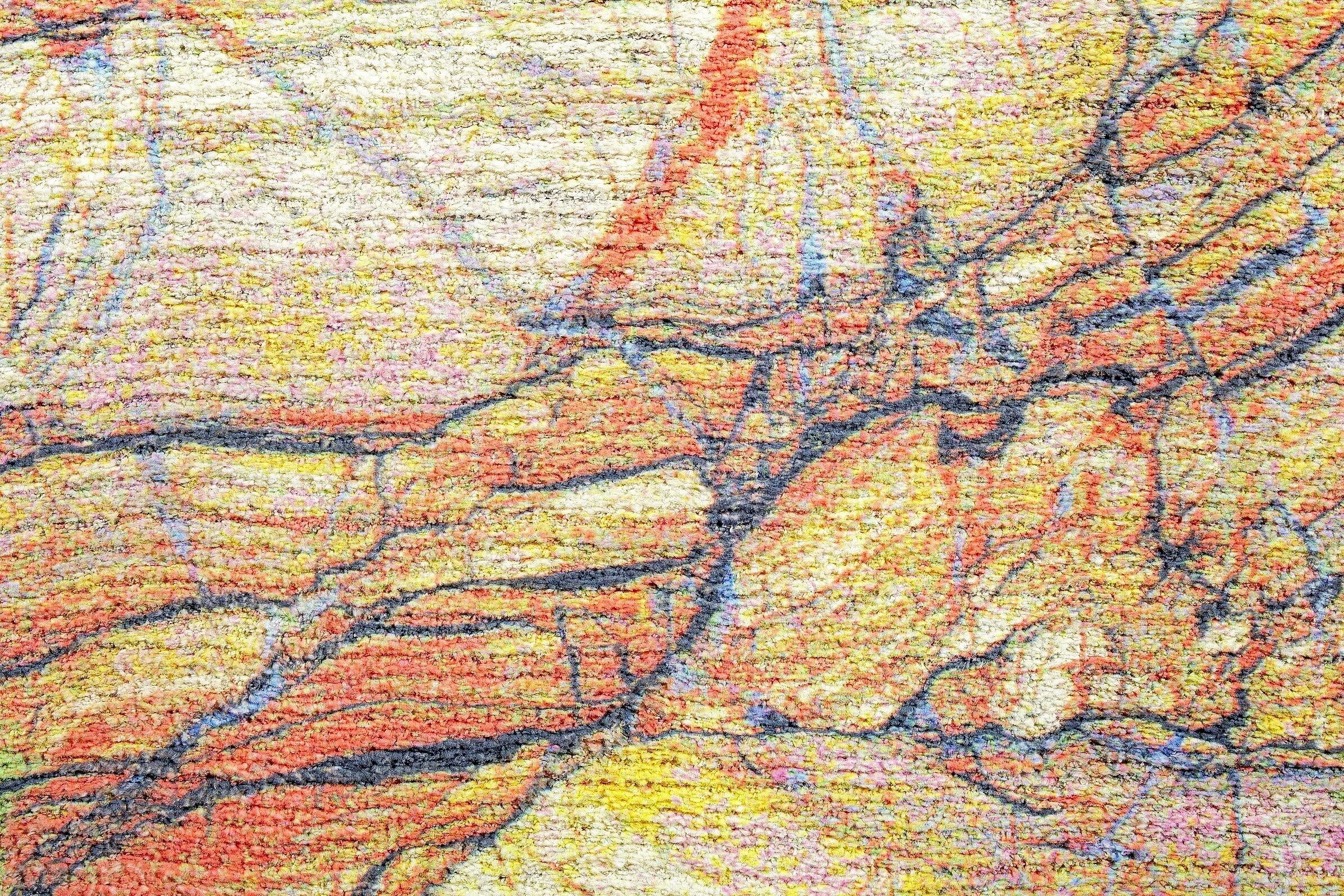 The Cosmic Fragments / Part II - Detail Aquarelle, oil pastels, UV ink on recycled polypropylene and polyester mix fabric