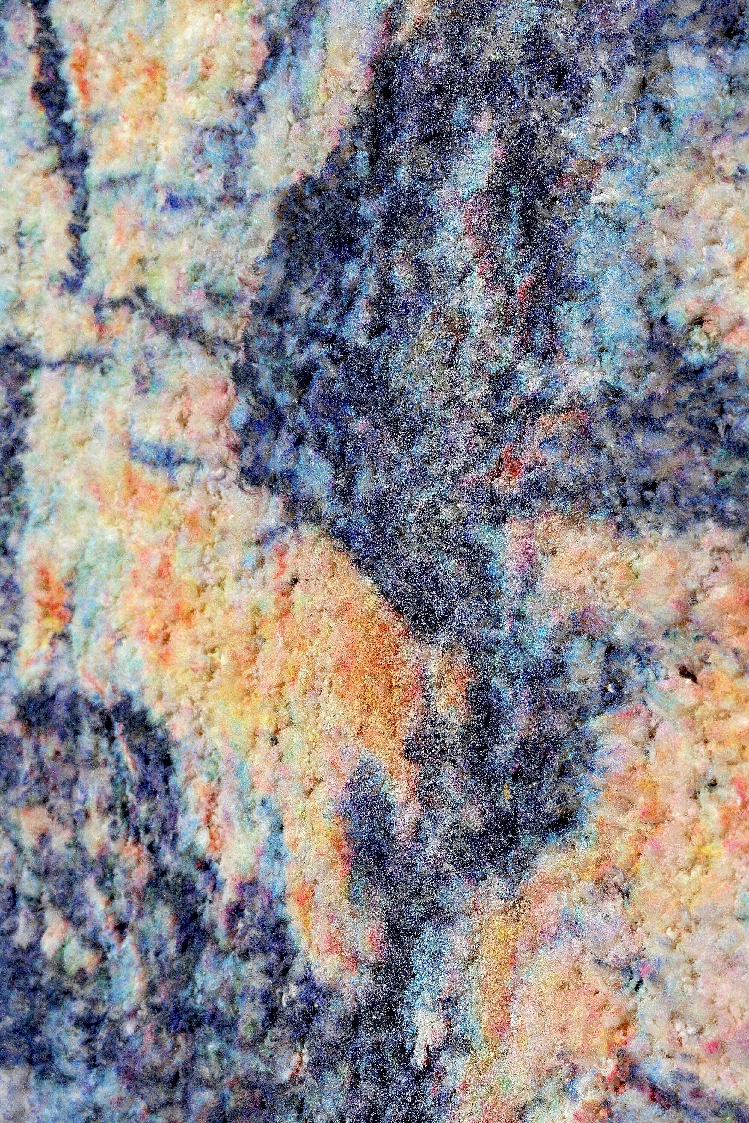 The Cosmic Fragments / Part VIII,  2021 - Detail Aquarelle, oil pastels, UV ink on recycled polypropylene and polyester mix fabric