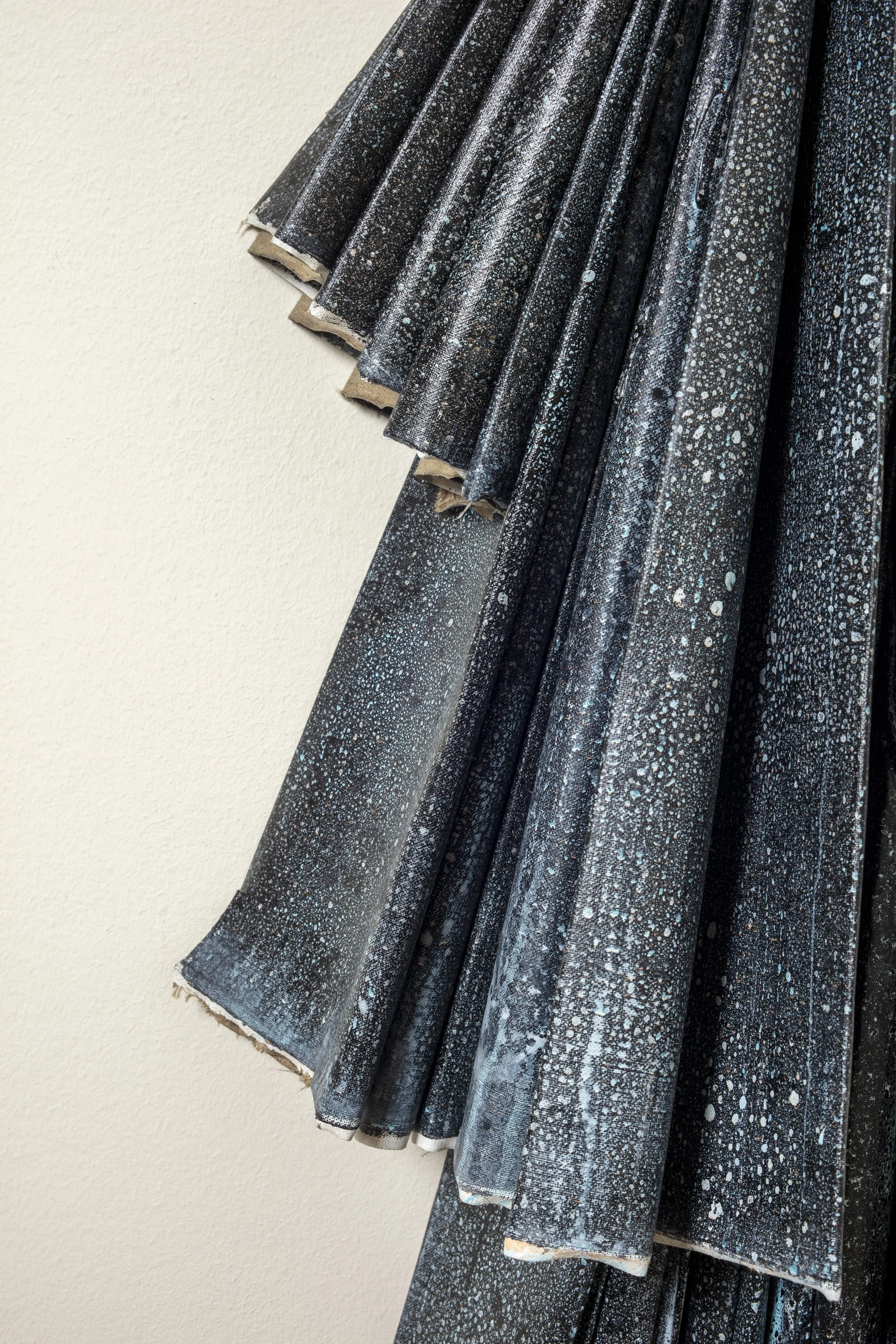  Vestige of an Echo / Part I, 2025 - Detail Calligraphy ink, acrylic and petrolatum on folded canvas 