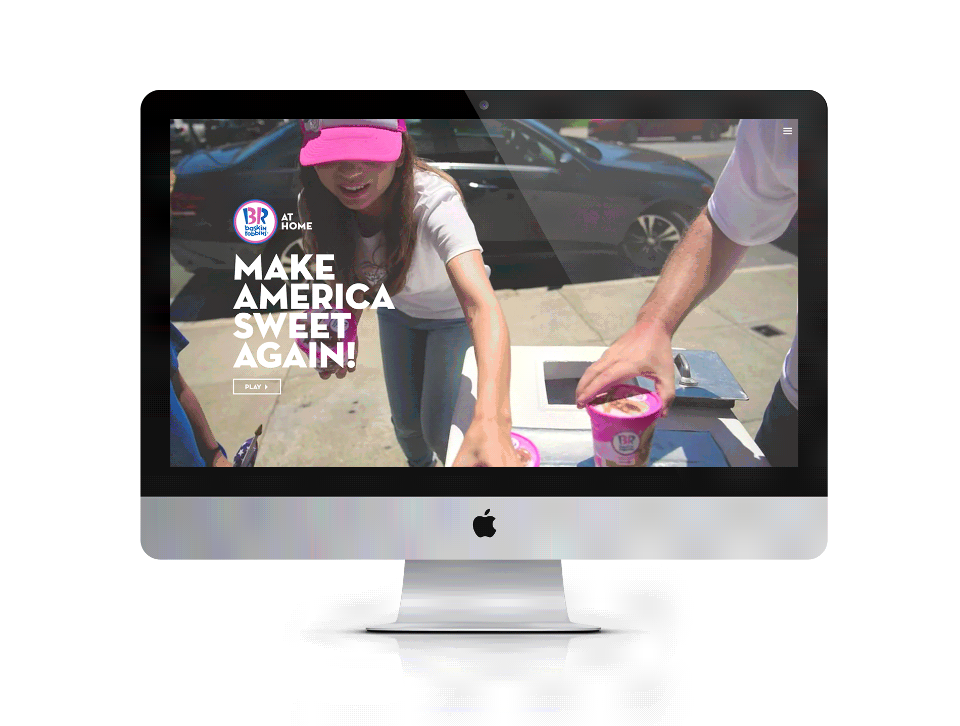 We designed and developed a campaign microsite, which featured the “Make America Sweet Again“ campaign platform and was centered around a sweepstakes encouraging people to take part in random acts of sweetness to win a year’s supply of free ice cream.