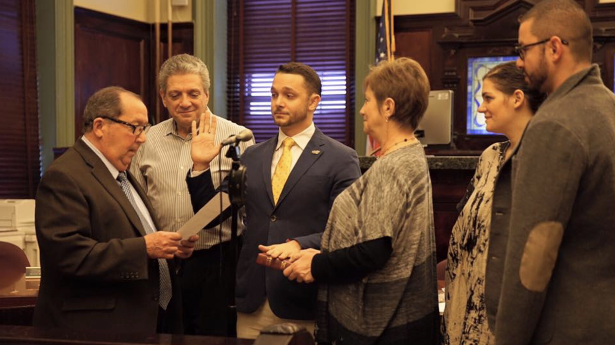 Mike being sworn in as First Ward Councilman, Jan 1 2016.