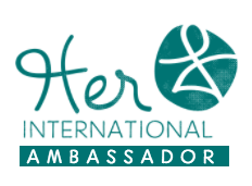 Her International Ambassador badge