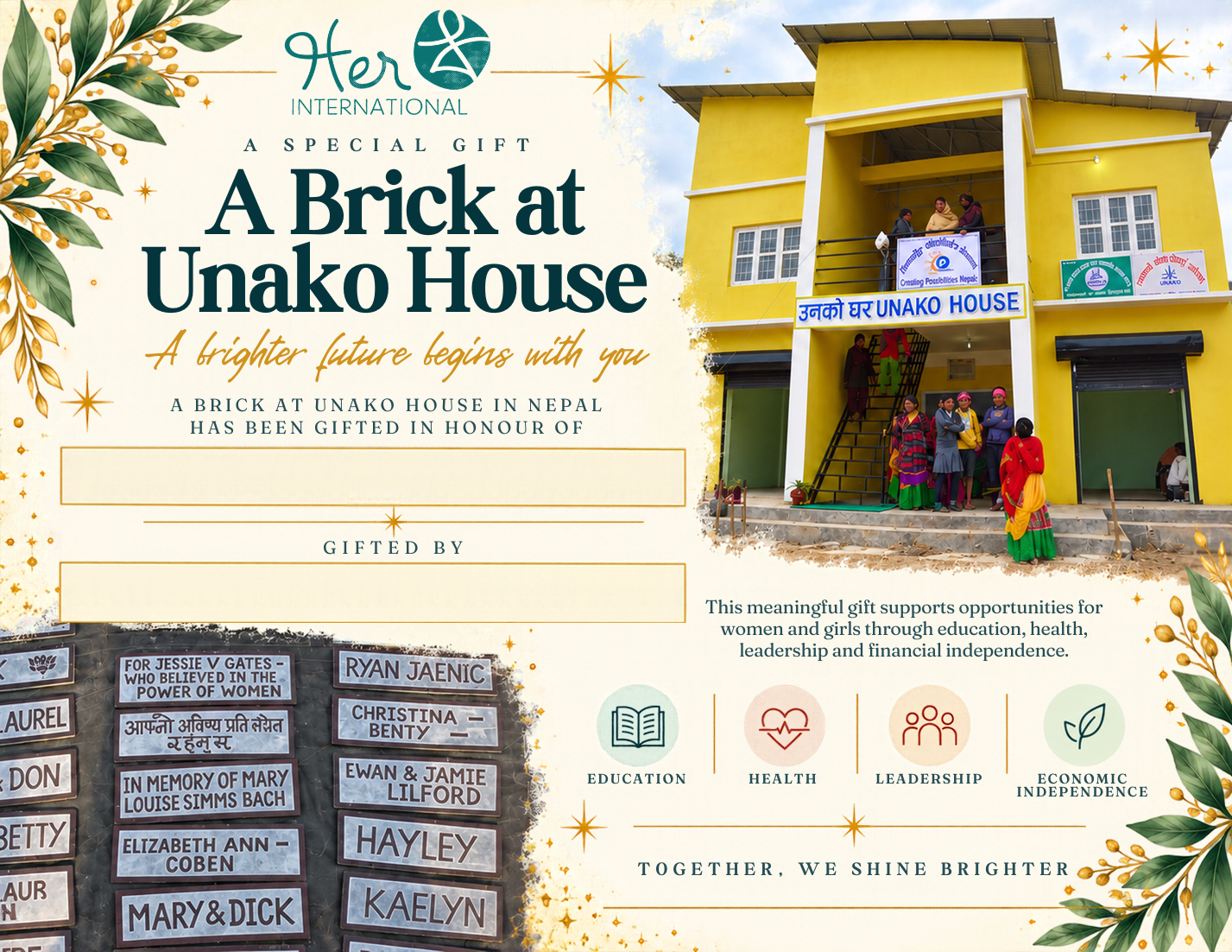 Her International Unako House gift certificate