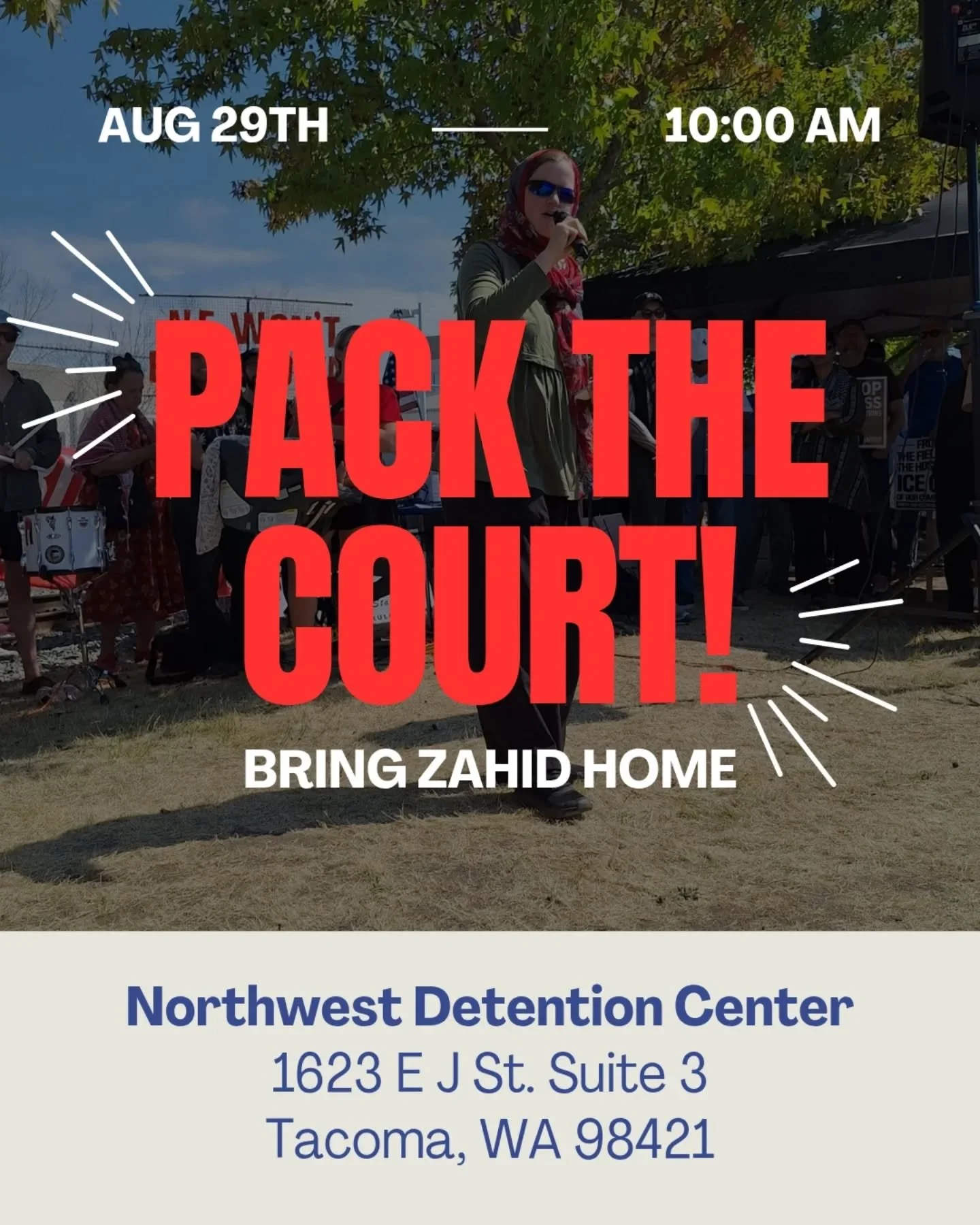 Arrive by 10 to attend the 10:30 hearing!
⚖️ Courtroom Guidelines to Best Support Zahid from Melissa. 
Your quiet presence is itself a testimony. Please help by following these important guidelines:
● Arrive early, bring government-issued ID, and d