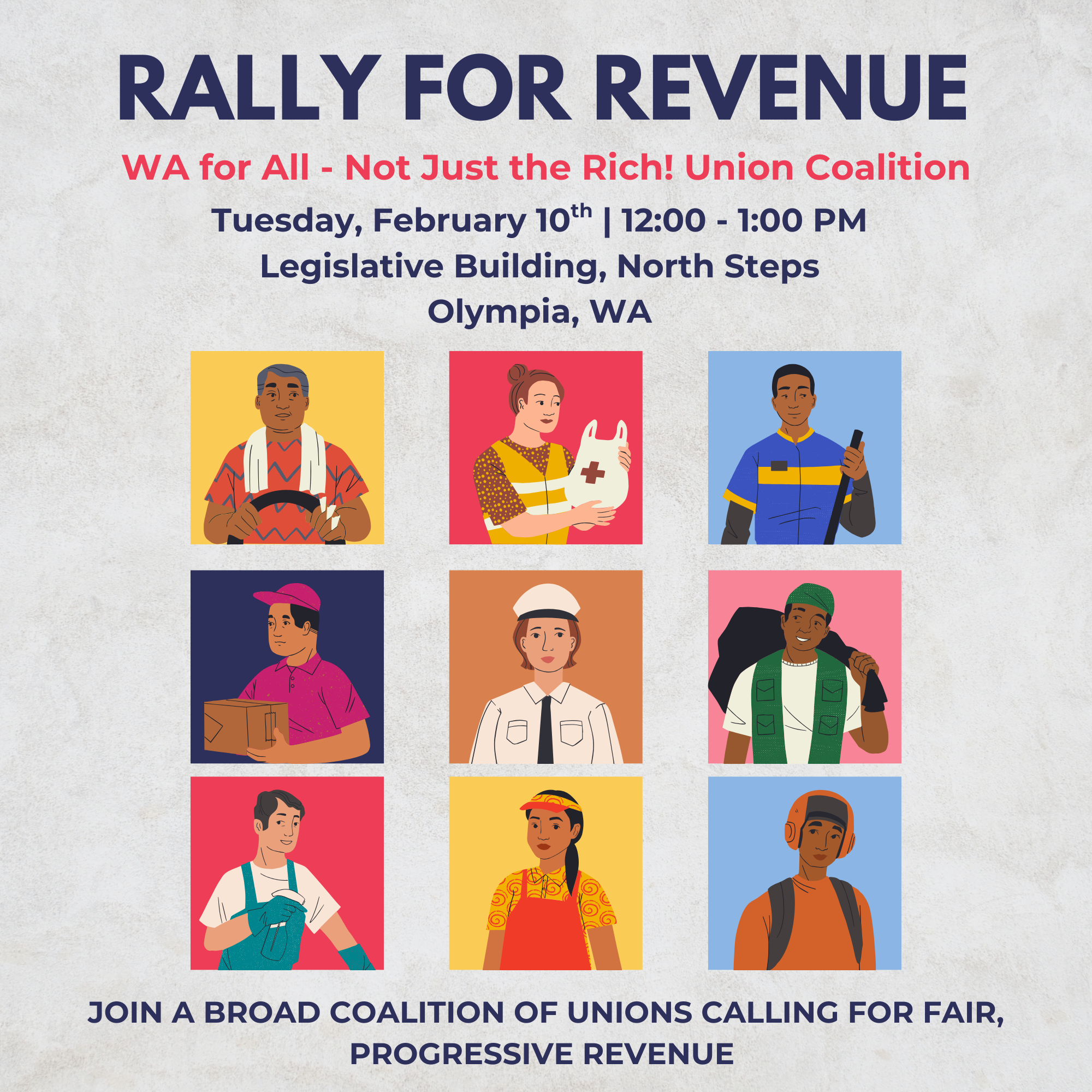 Join the WFSE Rally for Revenue in Olympia!