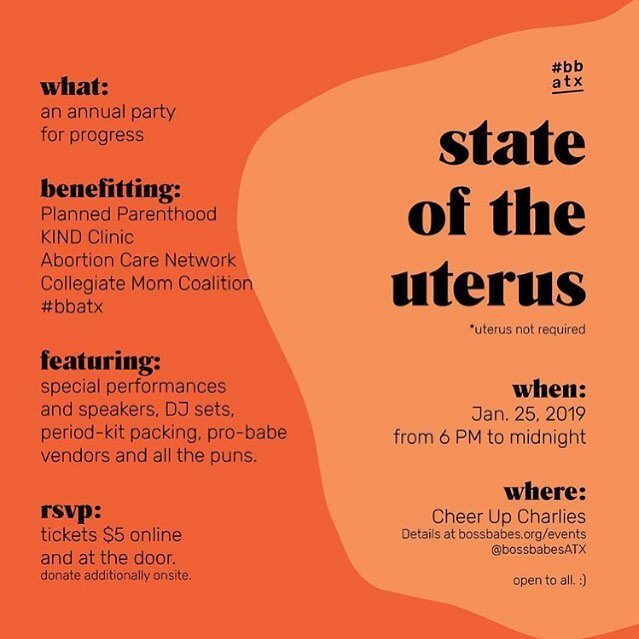Join us tonight for a little bit of hell raising &amp; a whole lotta fundraising! 🌈#stateoftheuterus2019 #keepaustinqueer