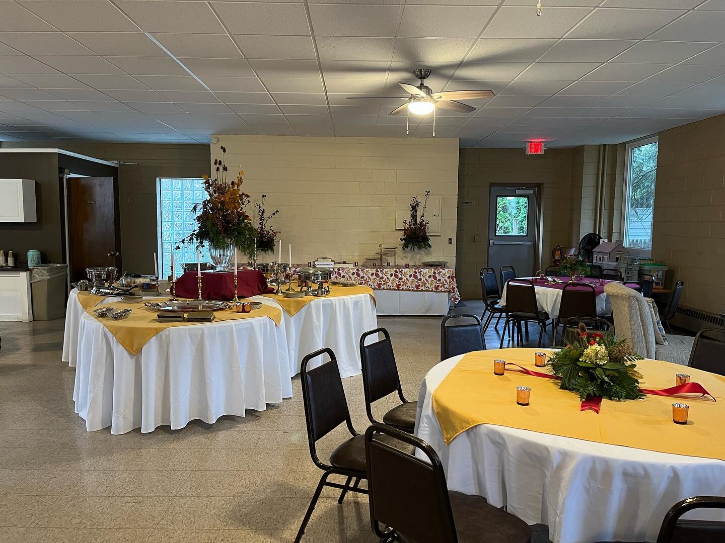 Merifield Hall, awaiting the Centennial festivities tonight. Also: the cake!