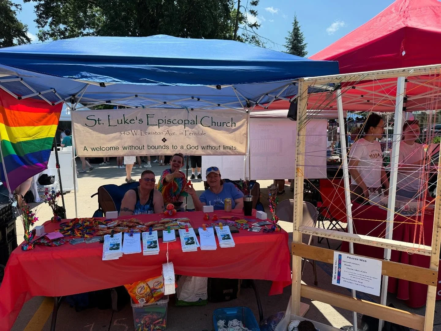 Spreading good news at Berkley Pride. Stop by to say hello, and perhaps add a prayer to our loom!
