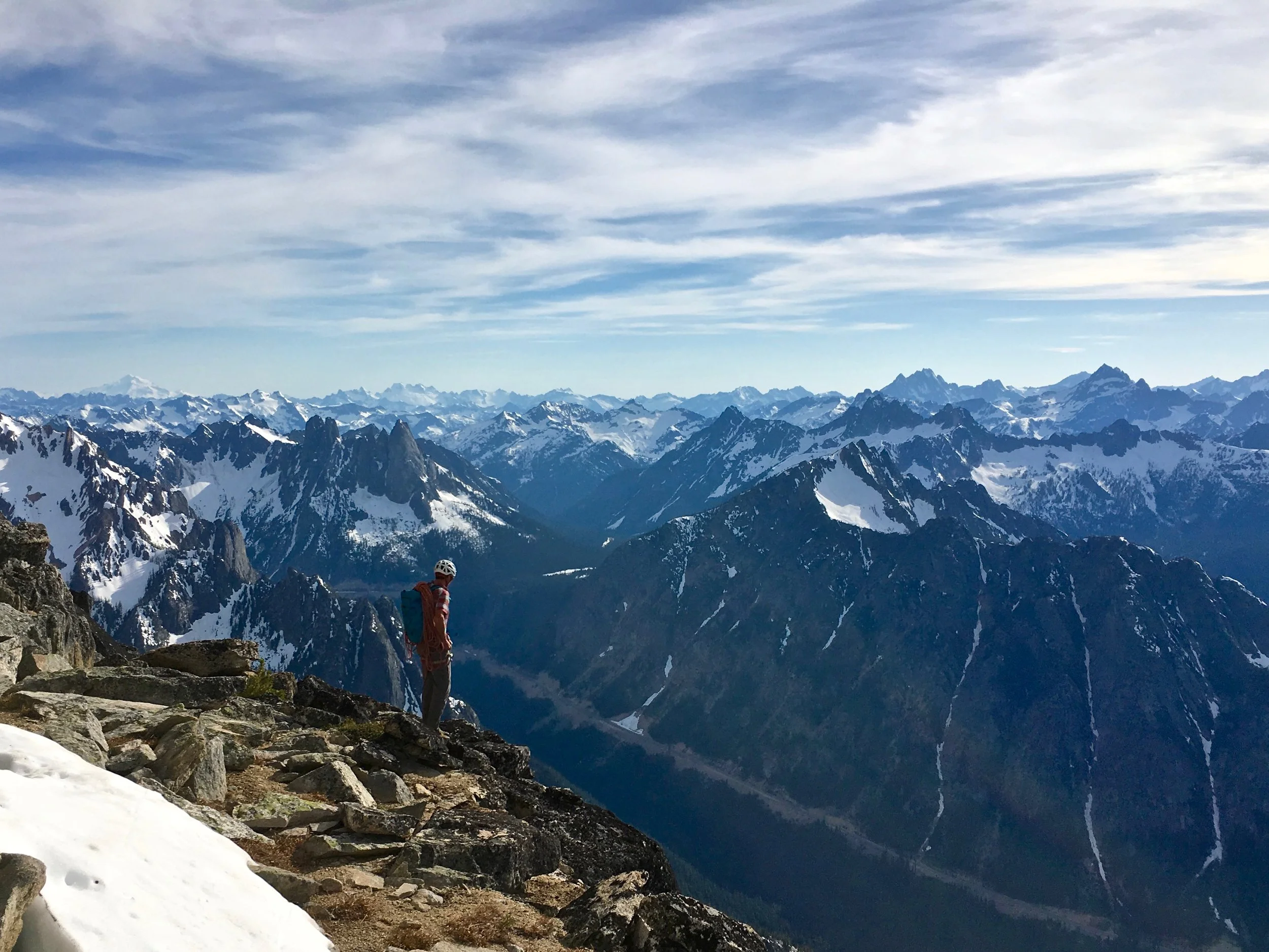 Descending across the high ledge