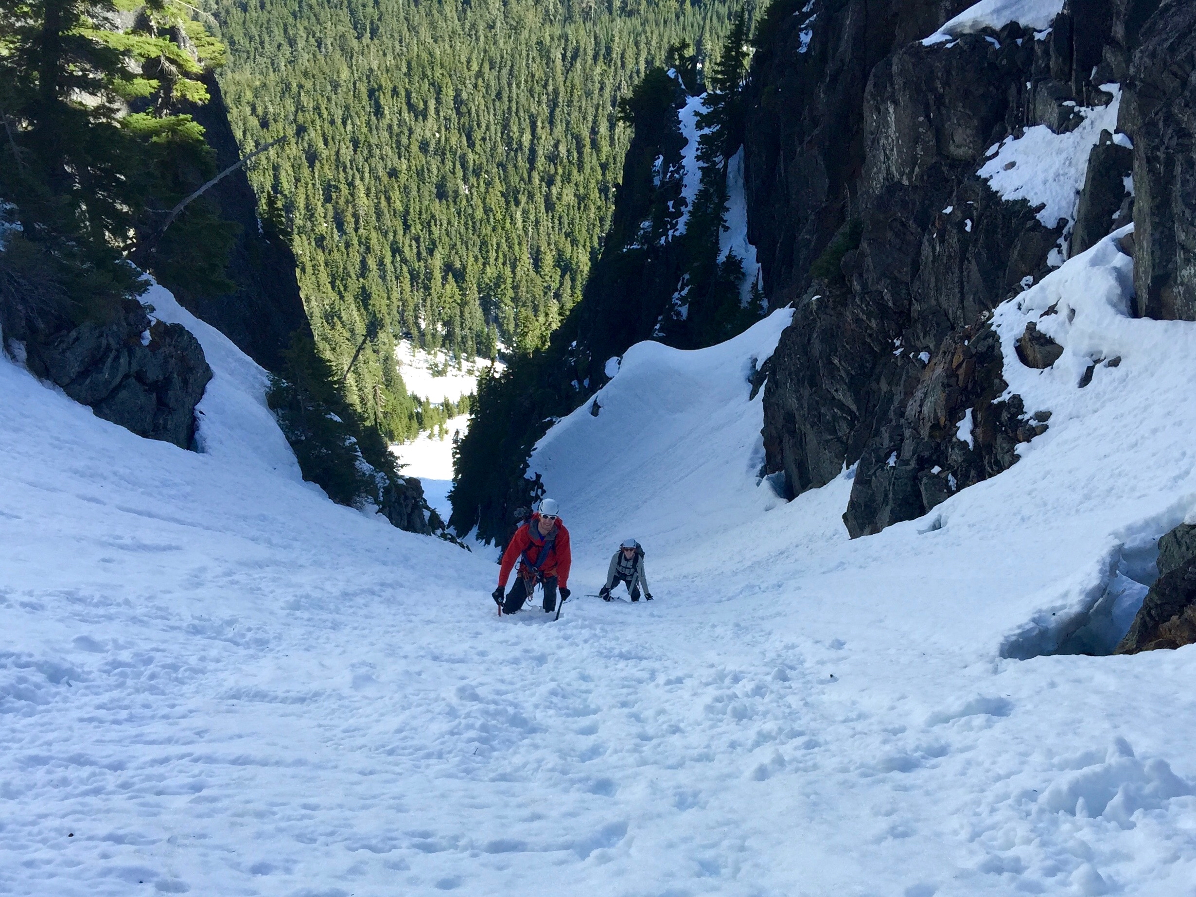 The two of us in the couloir