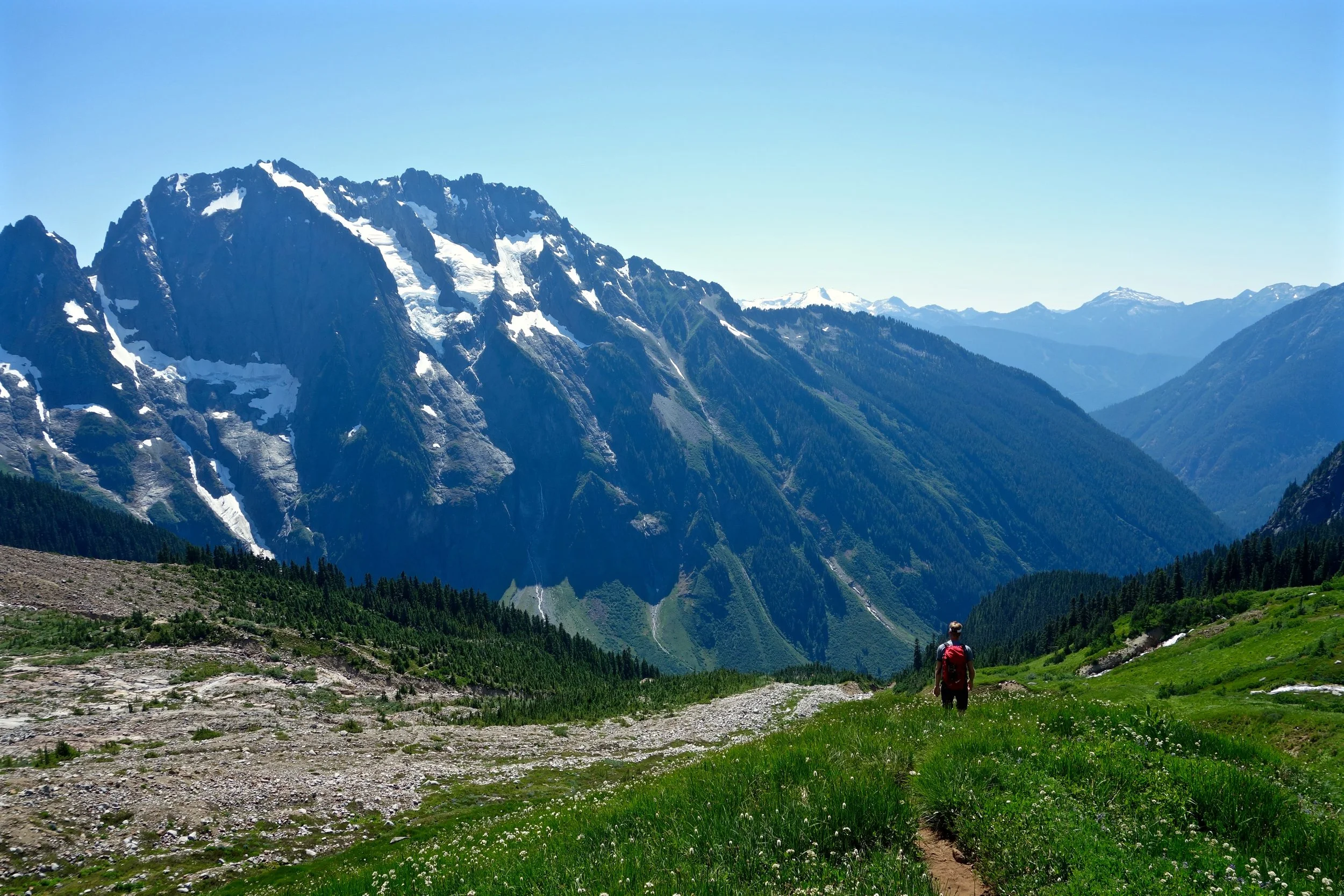 Hiking out of Boston Basin