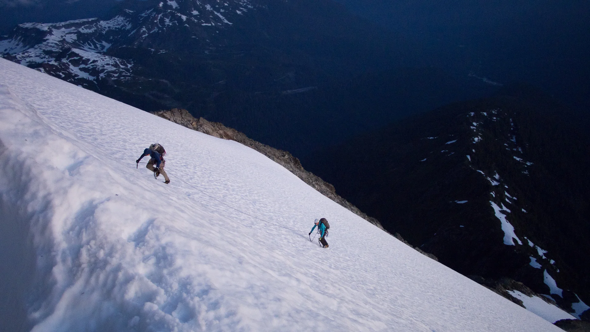 Working our way up the face