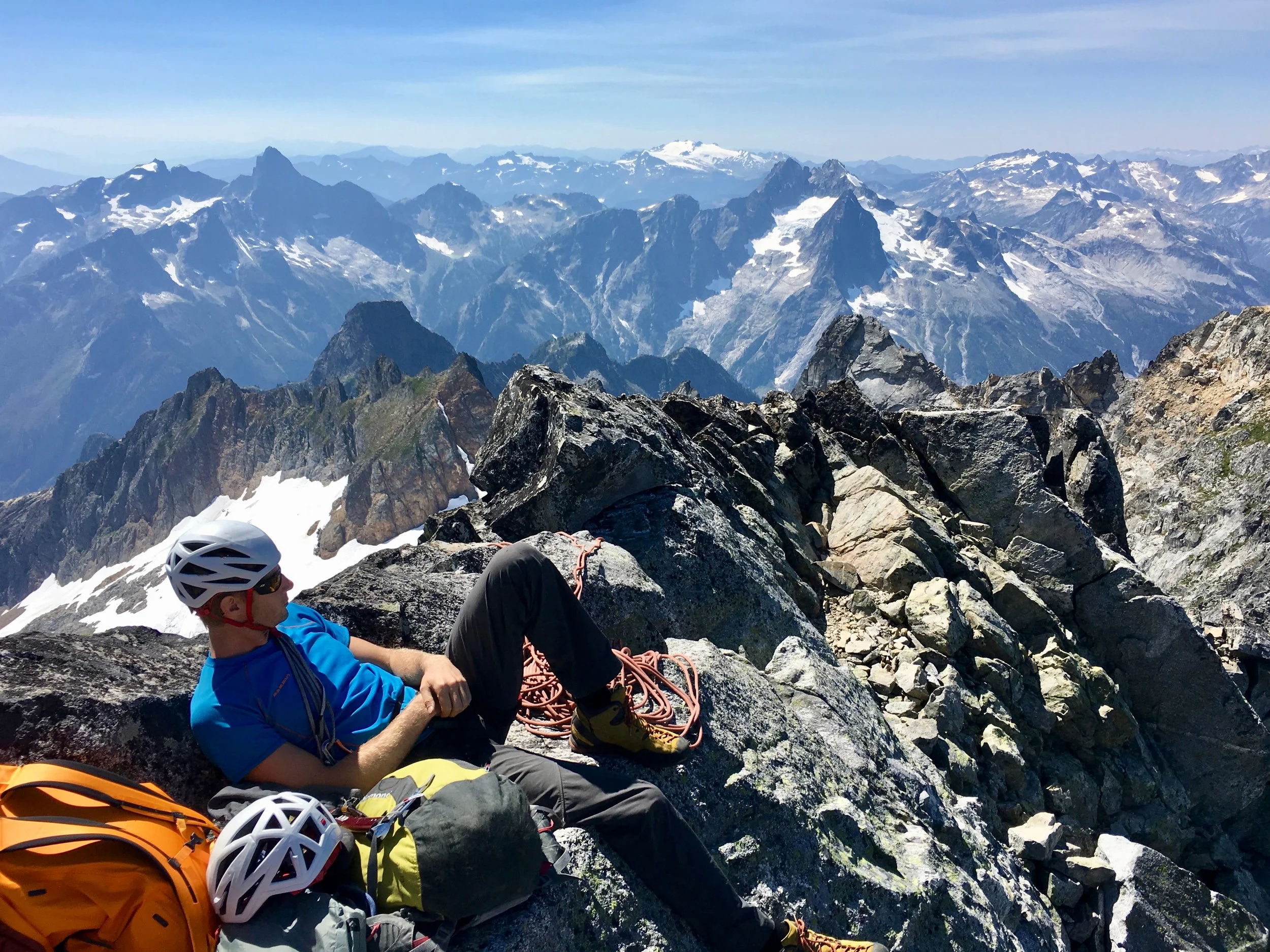 Enjoying the summit views