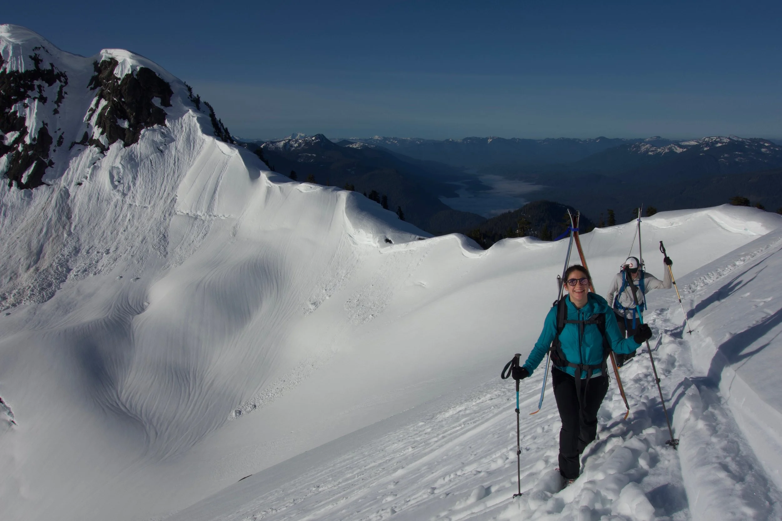 Going across the side-hill traverse in the morning