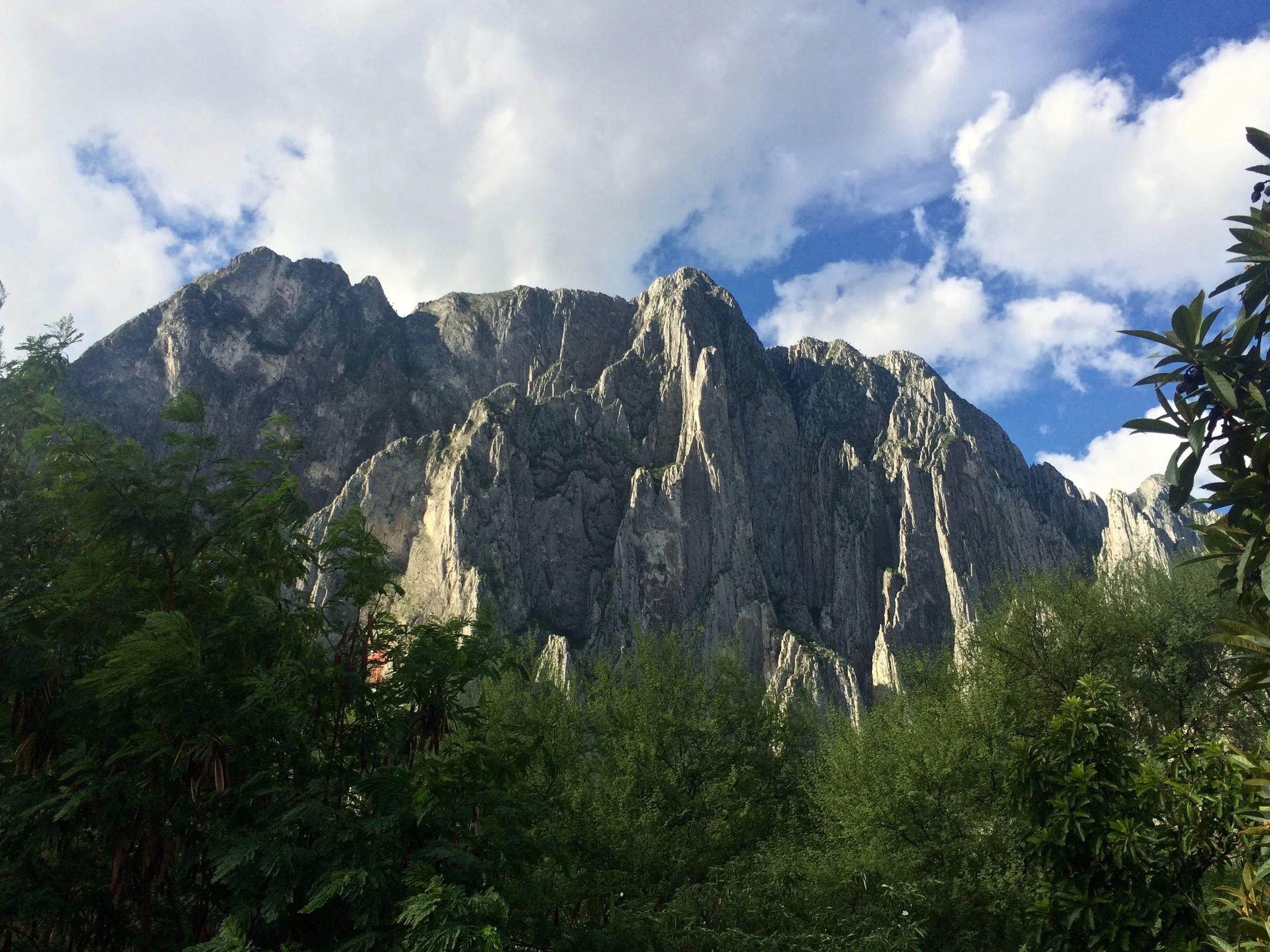 View of the cliffs from town