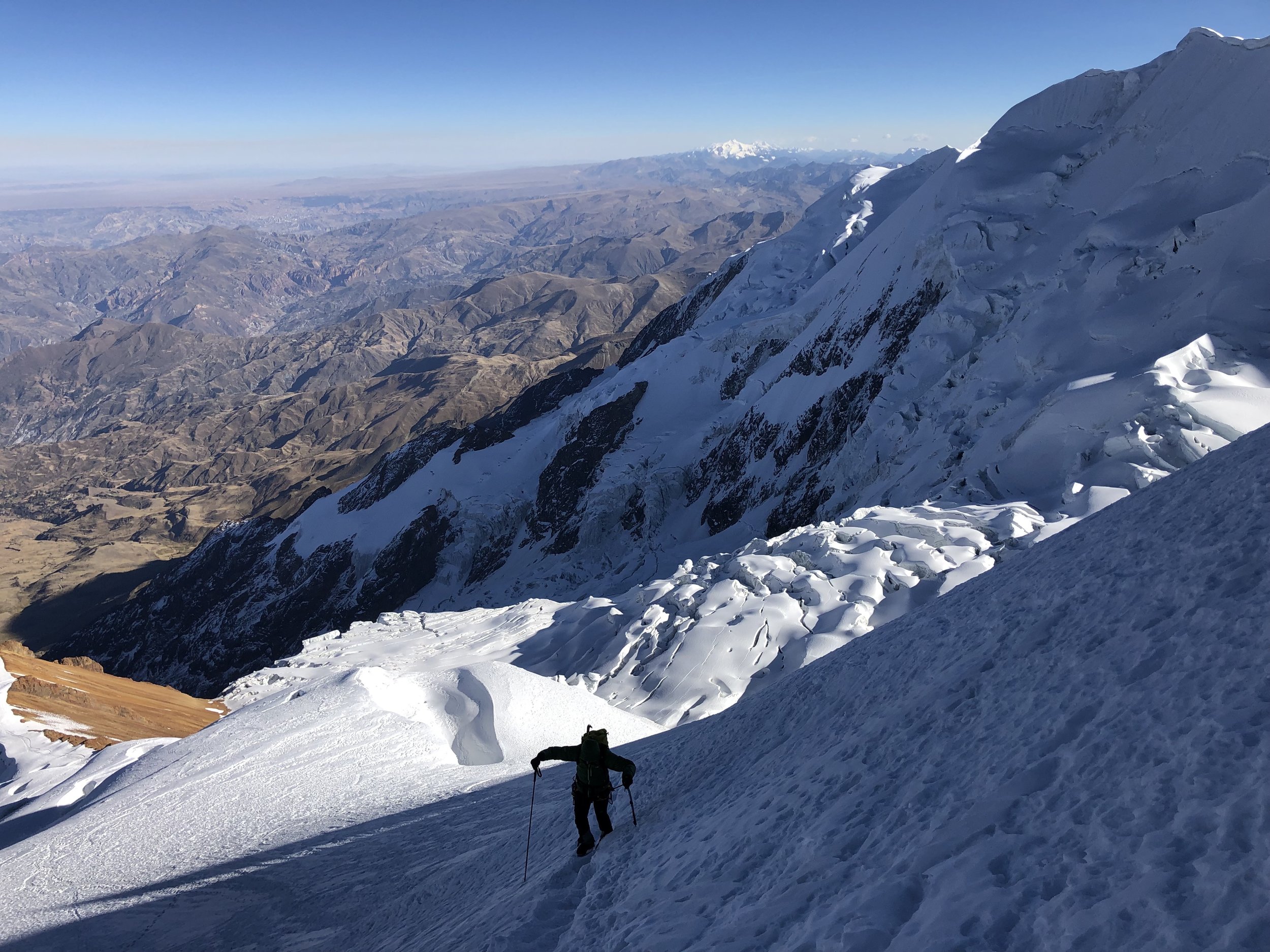 Dale, heading up the cold face