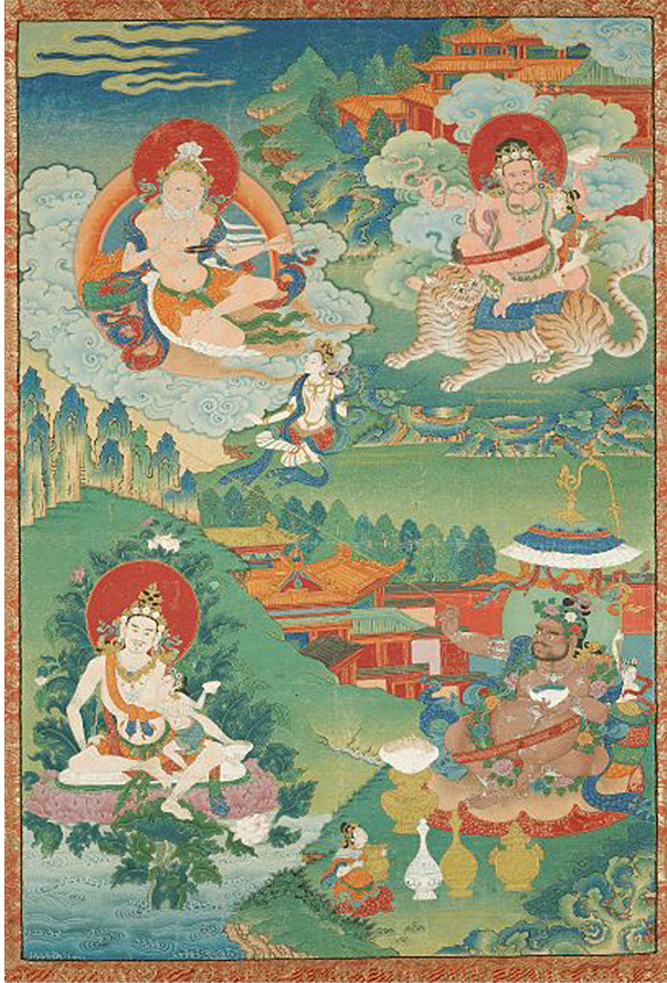   Tibet L’est  : Indian Adept (siddha) - (multiple figures), 18th century. Source: Boston MFA. 