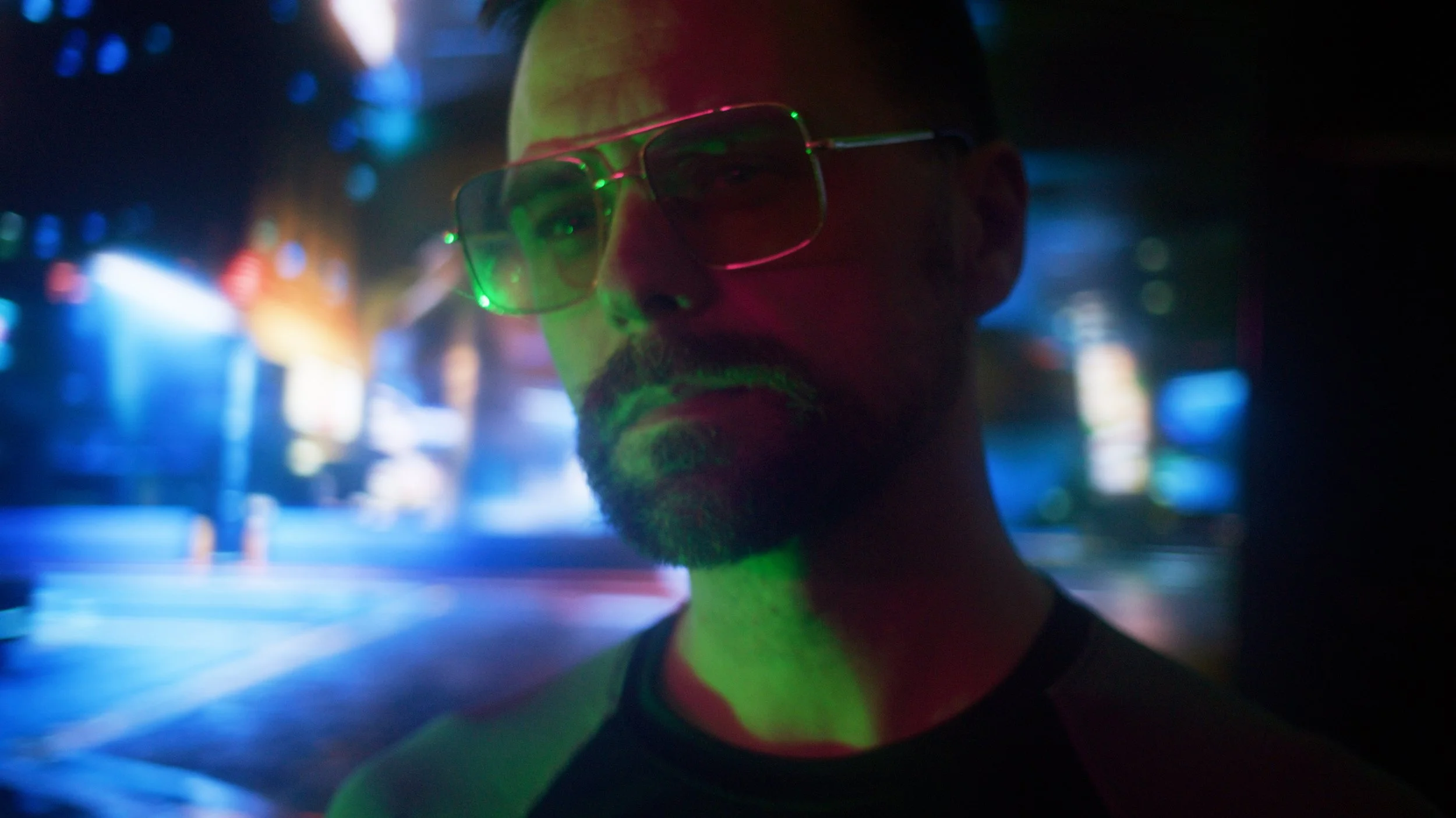 Walking around a cyberpunk world