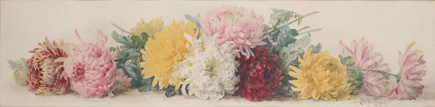 "Pink, Yellow, White, and Red Chrysanthemums"
