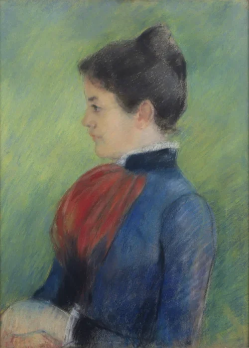 Mary Cassatt, "Portrait of a Woman Wearing a Red Jabot"