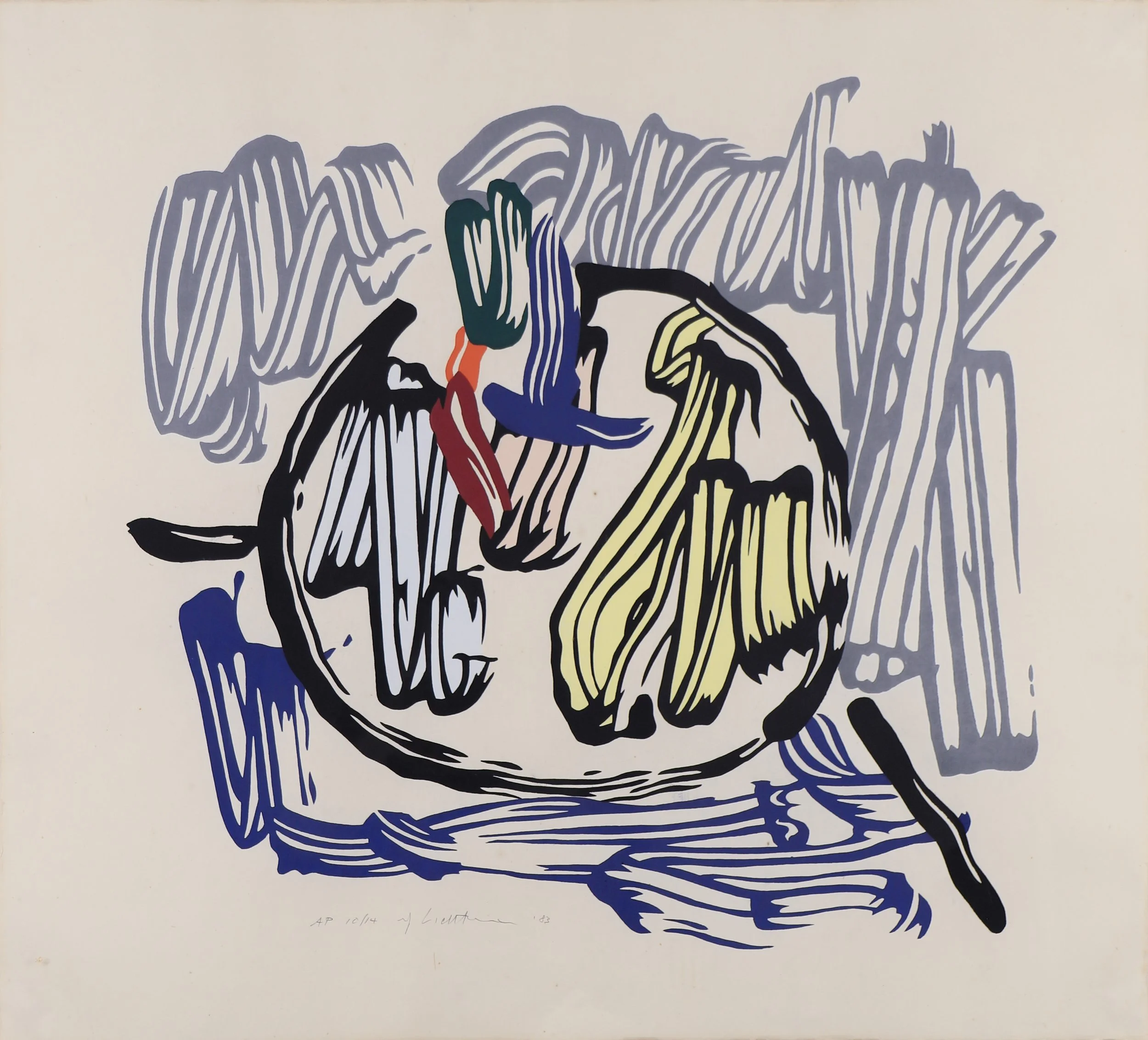 "Apple with Gray Background"