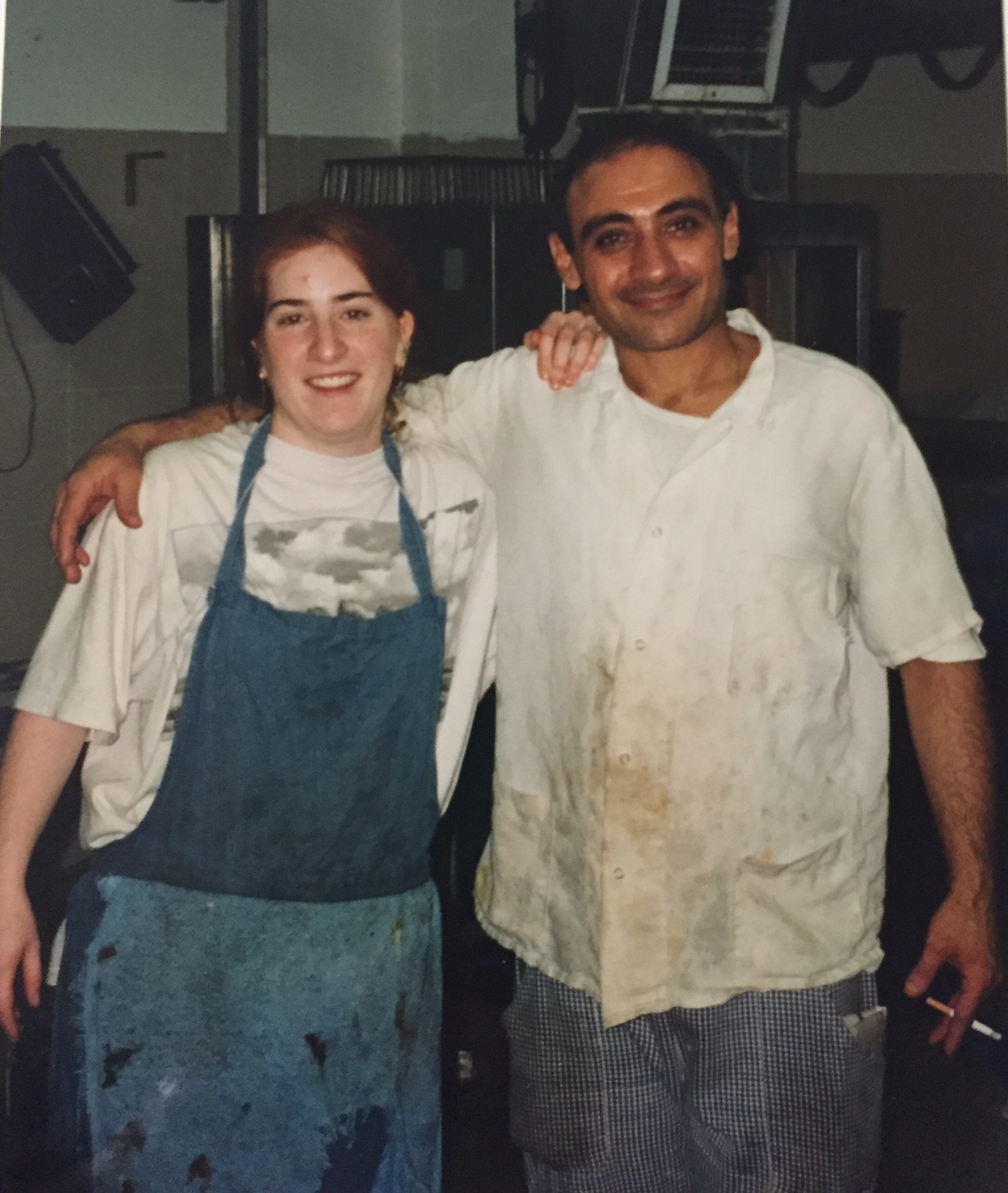 F'ING Squarespace won't let me shrink this photo and I'm Tired so it stays like this. And yes, Yosie is smoking a cigarette in the kitchen. Old-school chef world!