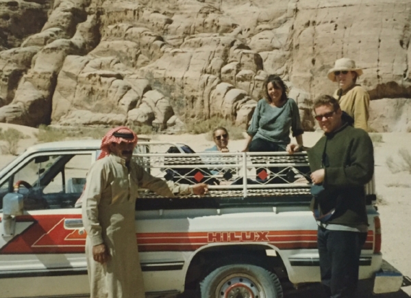 This was in Jordan which is an absolutely gorgeous country. We were such frugal travelers that we snuck into Petra at 4am so we wouldn't have to pay the entrance fee. We brought a picnic breakfast and watched the sun rise. It was awesome. 