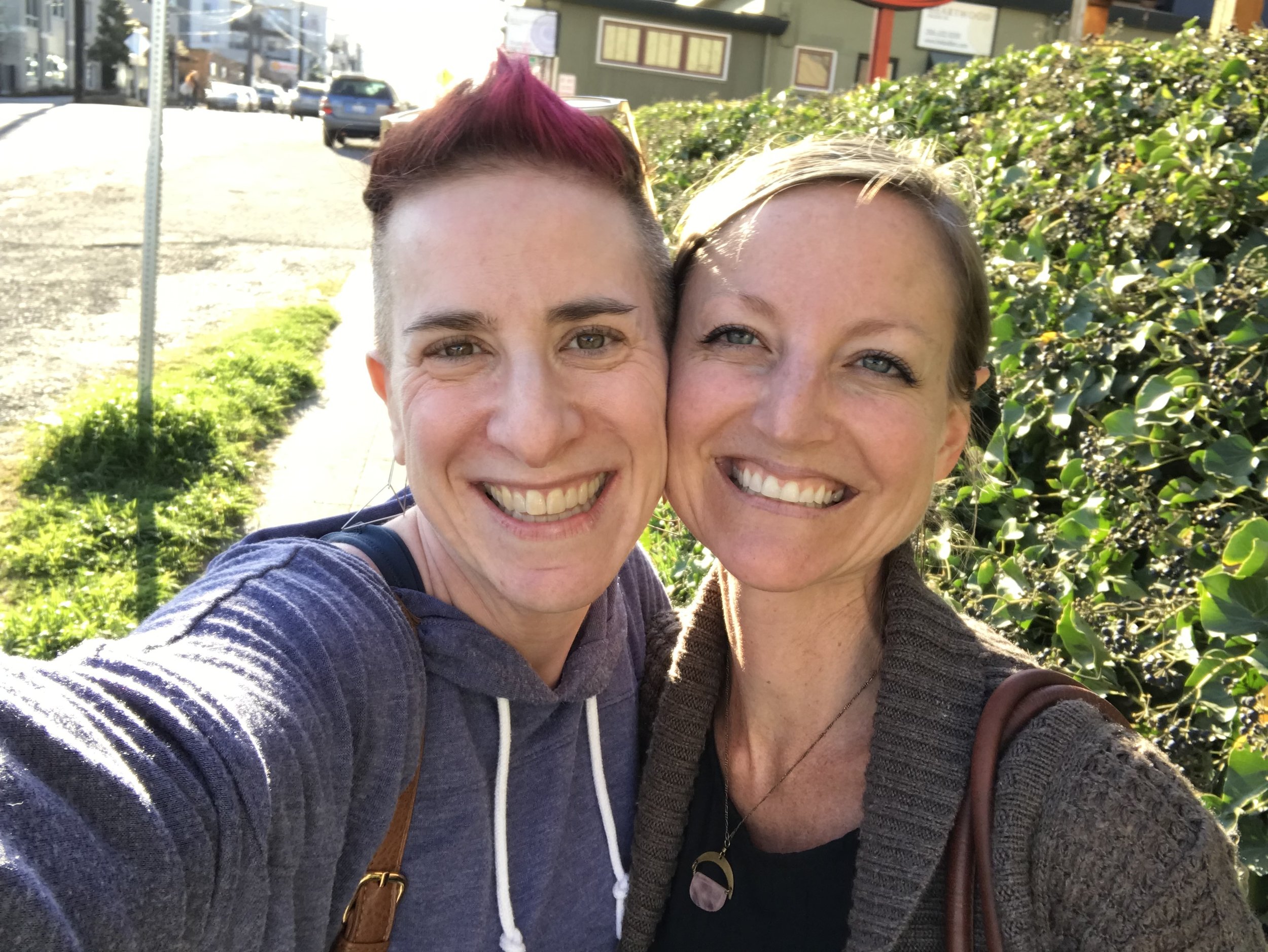 I had a visceral massage appointment with my friend Heather (she started out as a practitioner and then became my friend!) and I felt so much better after she moved my intestines around that I had this big smile. I was also so happy to see her since she now lives in Florida and comes to Seattle infrequently! We are obviously so happy to see each other! And I got a little sunshine which was wonderful.