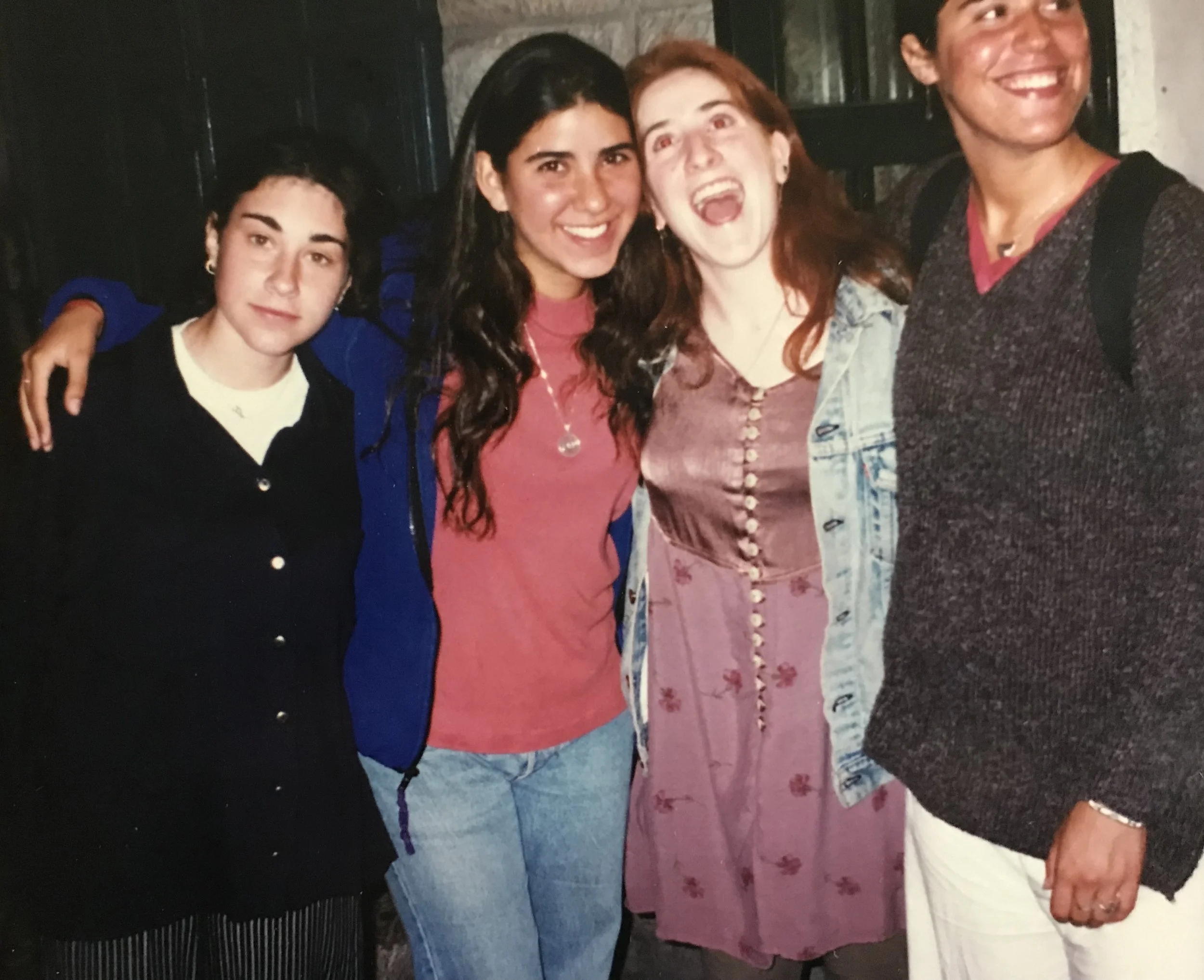 This photo was taken in Israel in ‘97? (I always get years mixed up). The ones on my right just met up in Israel for the first time in 20 years! Ellie is from the UK, Jodi now lives in Israel and the other woman on my left is a childhood friend who lives in South Africa (she helped me score my first NYC apt). We had such a magical time as travelers back in the day. Their recent post got me thinking about how much I cherish them and the memories I have with them. (I’m the redhead, for anyone that’s only met me with a mohawk!)