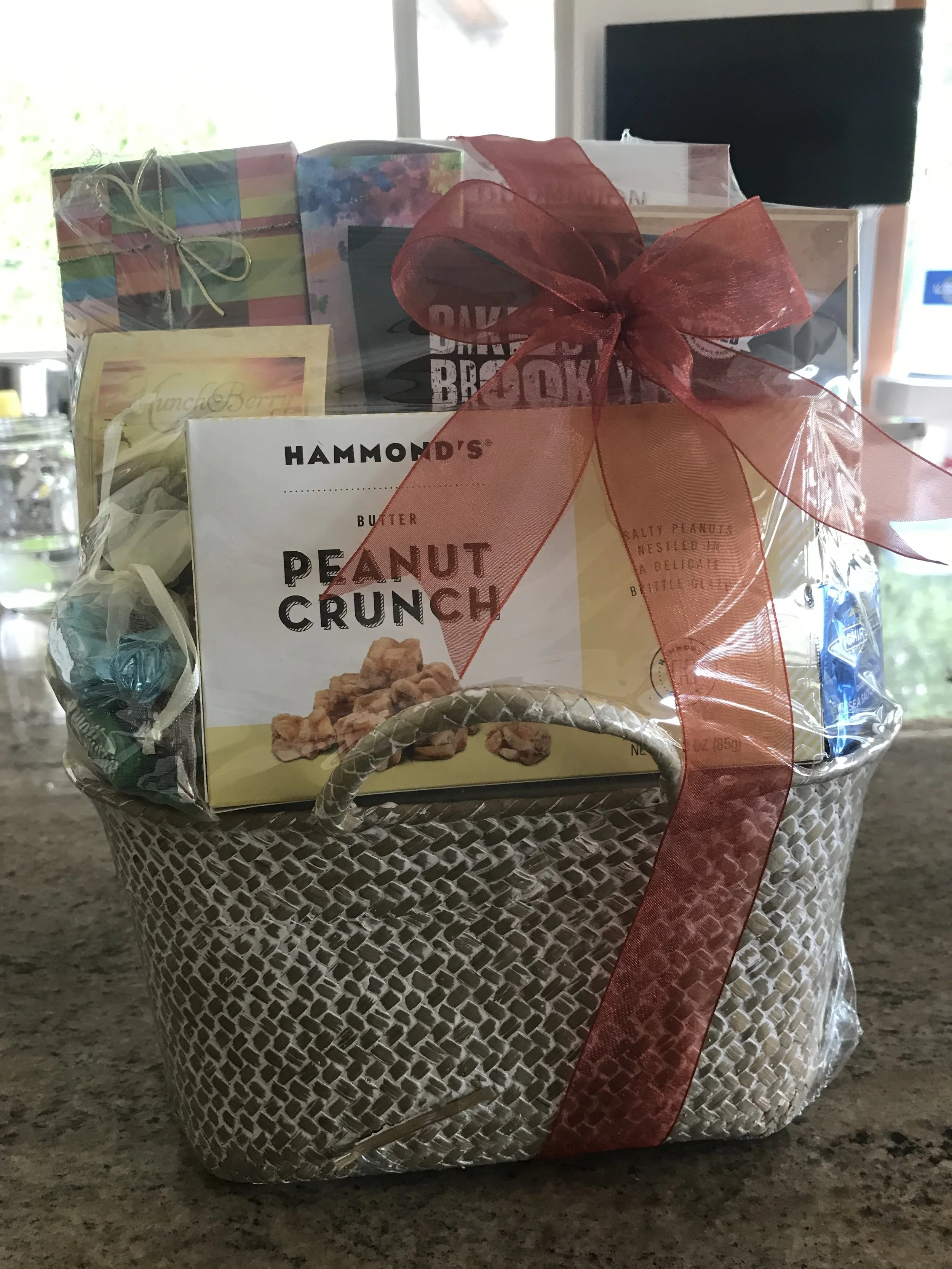 I got this gift basket in the mail from some lovely friends I get to see tomorrow (they don’t live here) which I’m VERY excited about! Need those hugs!! (And it happens to have all my mom’s favorite candy, and I snagged the hard candy and chocolate so it’s a pretty awesome basket :)