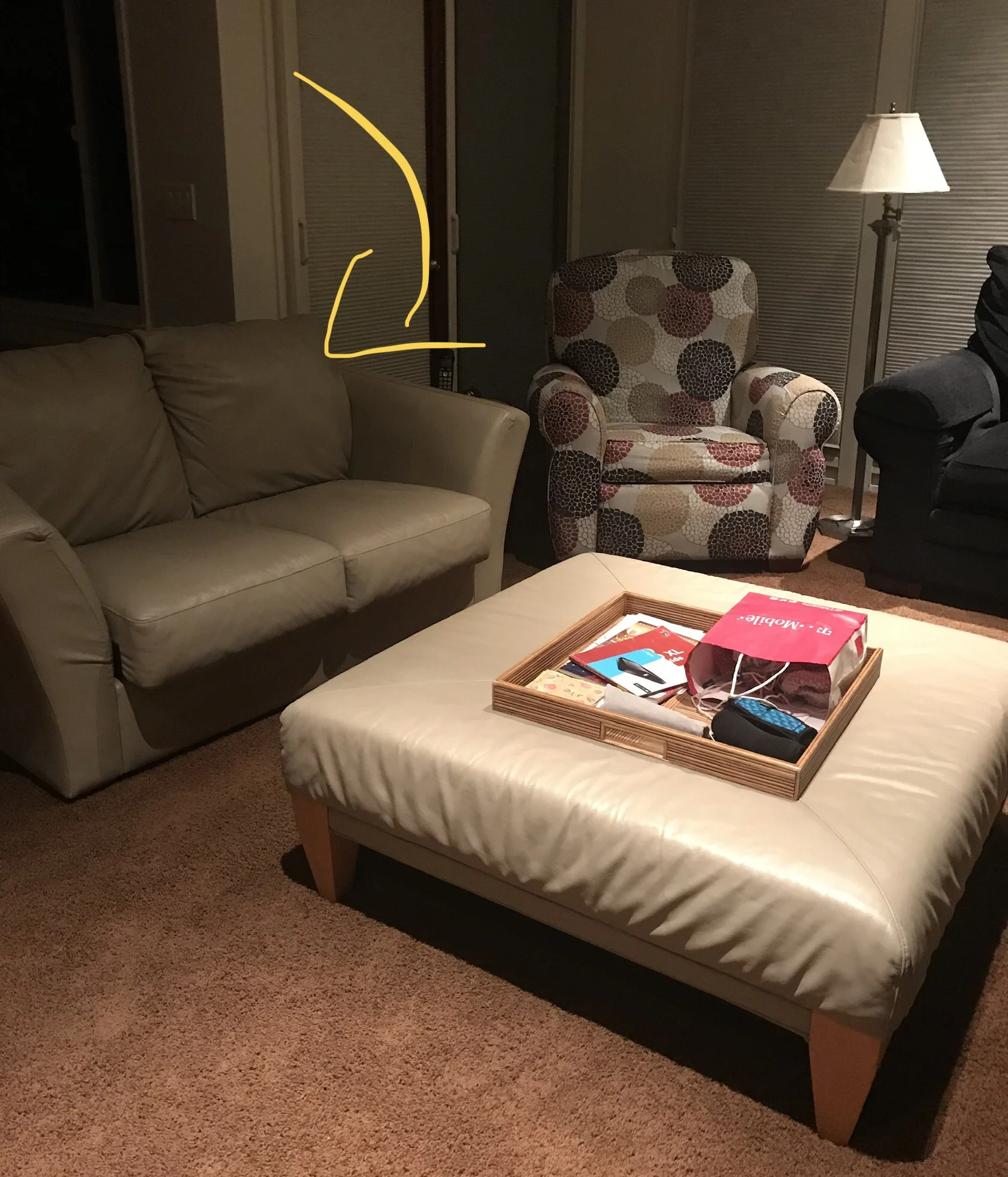 This is the spot on the couch that my dad always sat. Just feels so weird to have him there. Ha, I wrote that sentence wrong but I’m keeping it.