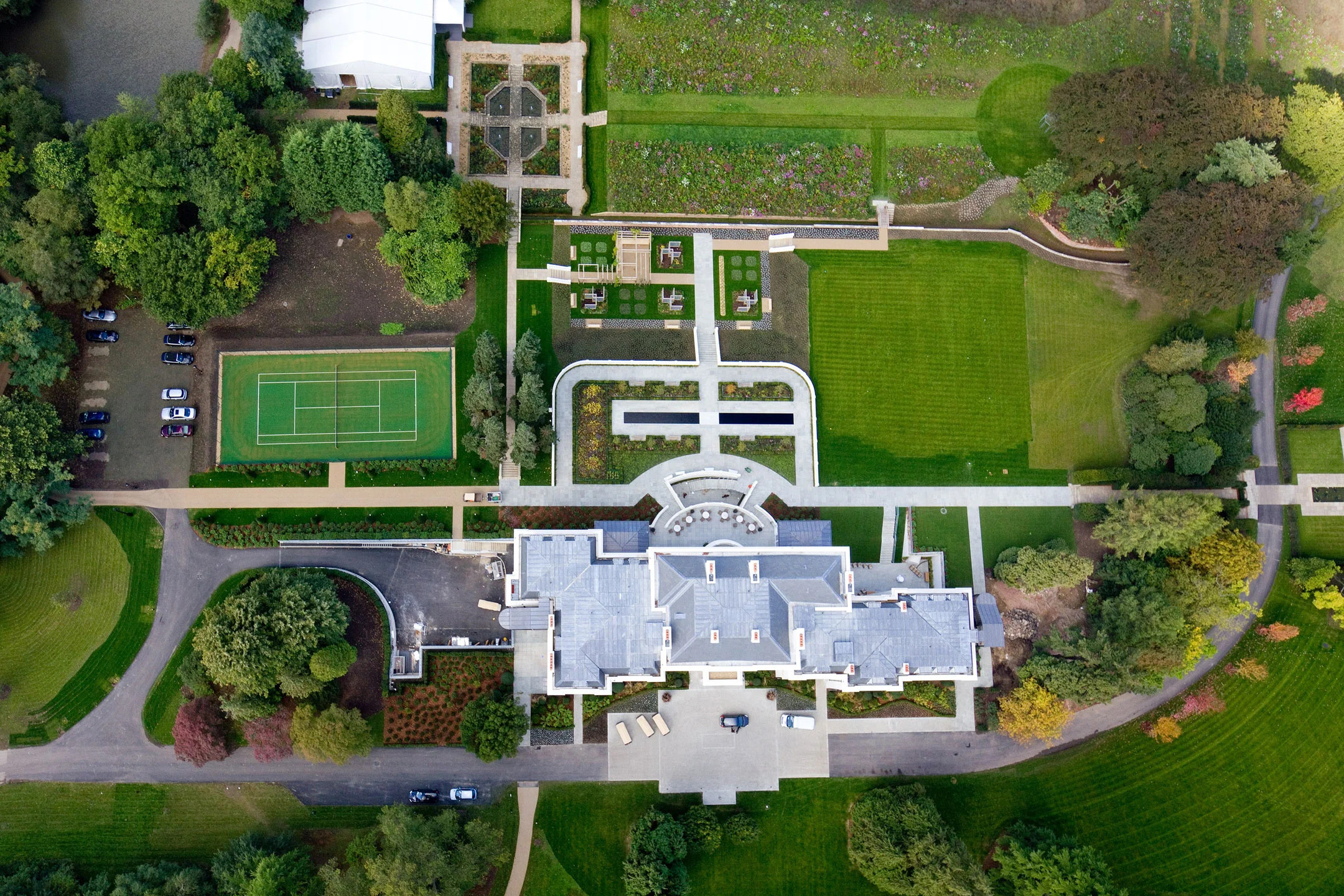 Coworth Park House from above