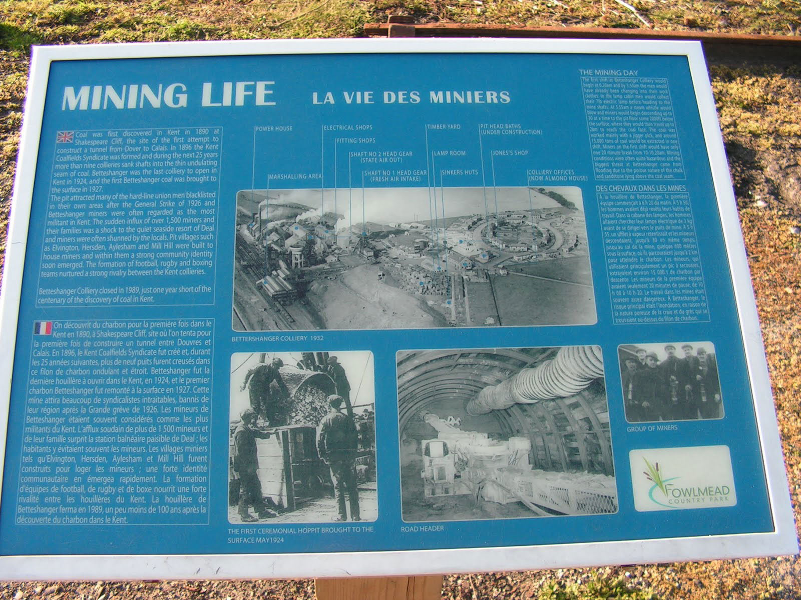 Betteshanger Country Park - Mining Life Information Board