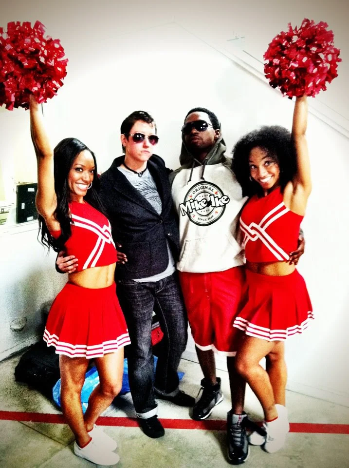 The agency on this job was kind enough to let me dress the backup dancers in this spot however I wanted. And that meant Cheerleading Uniforms.