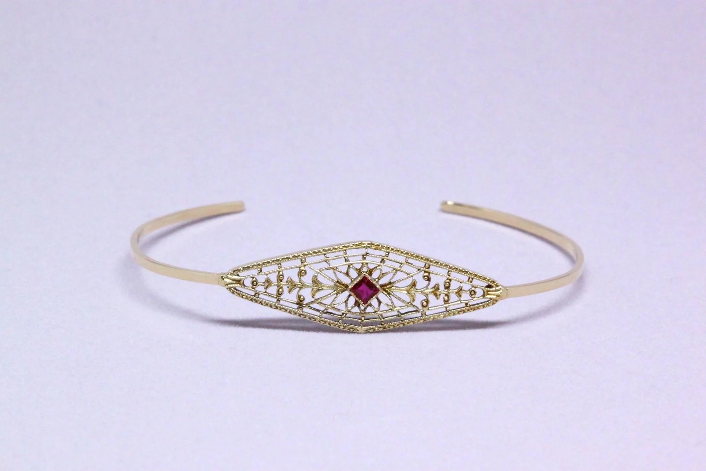 Vintage Ruby Filigree Bangle Bracelet (1).jpeg