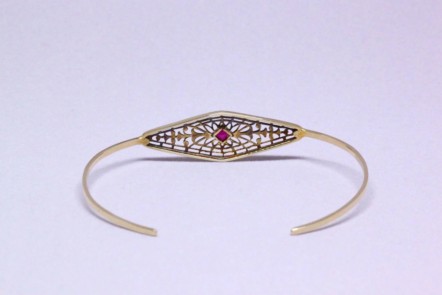 Vintage Ruby Filigree Bangle Bracelet (2).jpeg