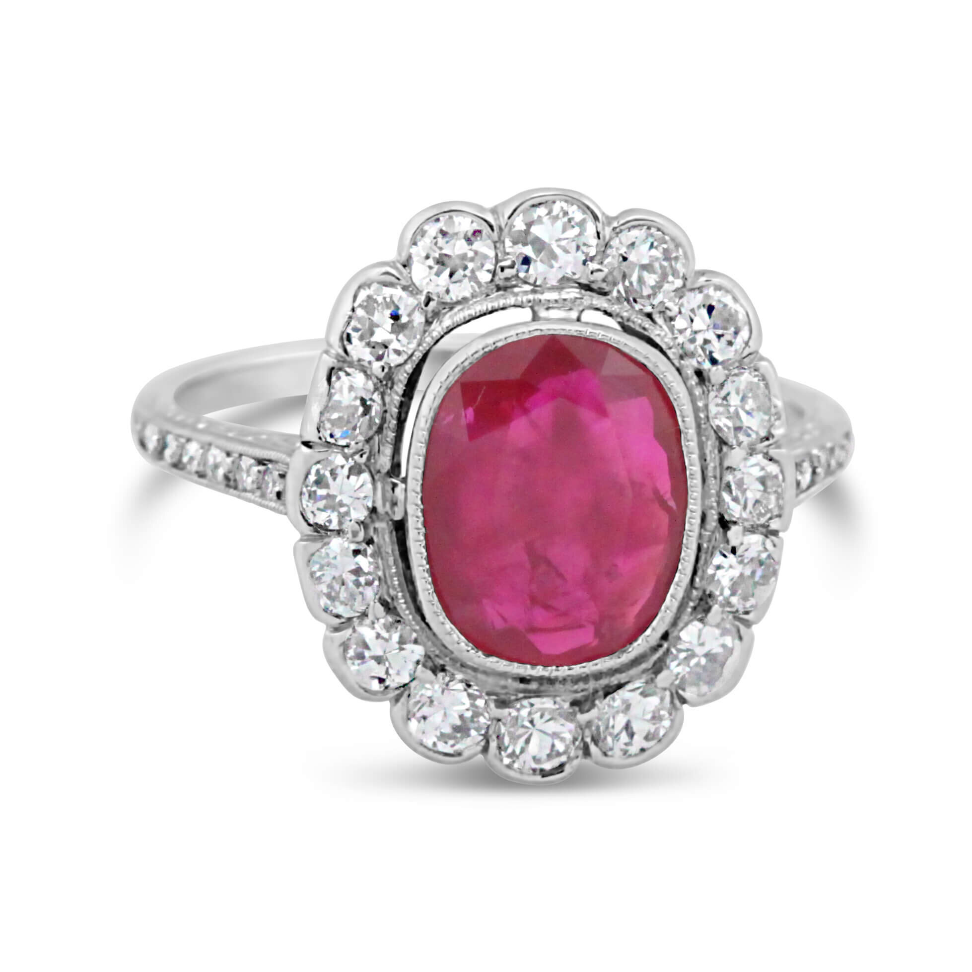 2 ct Unheated Burma Ruby Platinum Ring — Enhoerning Jewelry