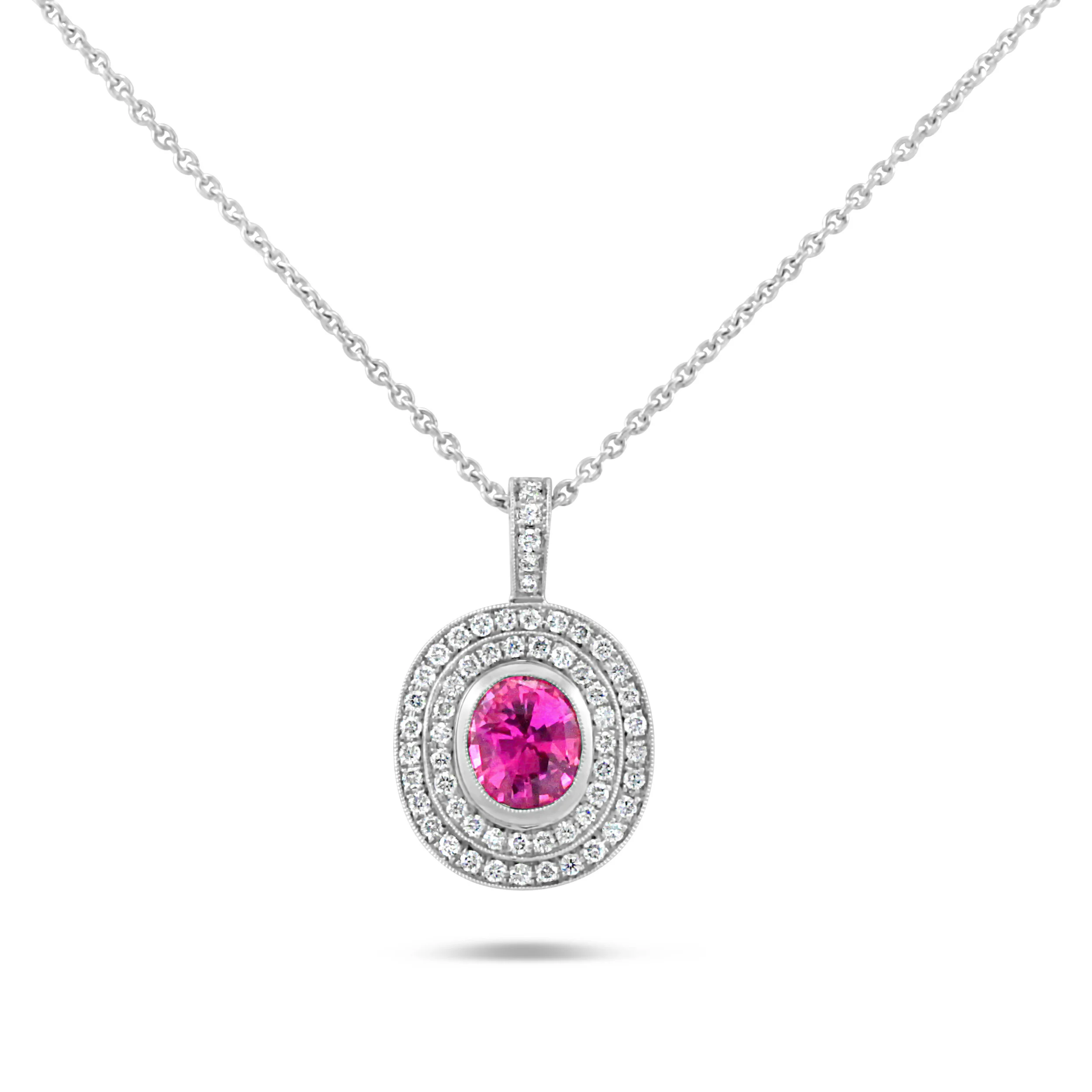 2.04 ct Unheated Hot Pink Sapphire Pendant, AGL