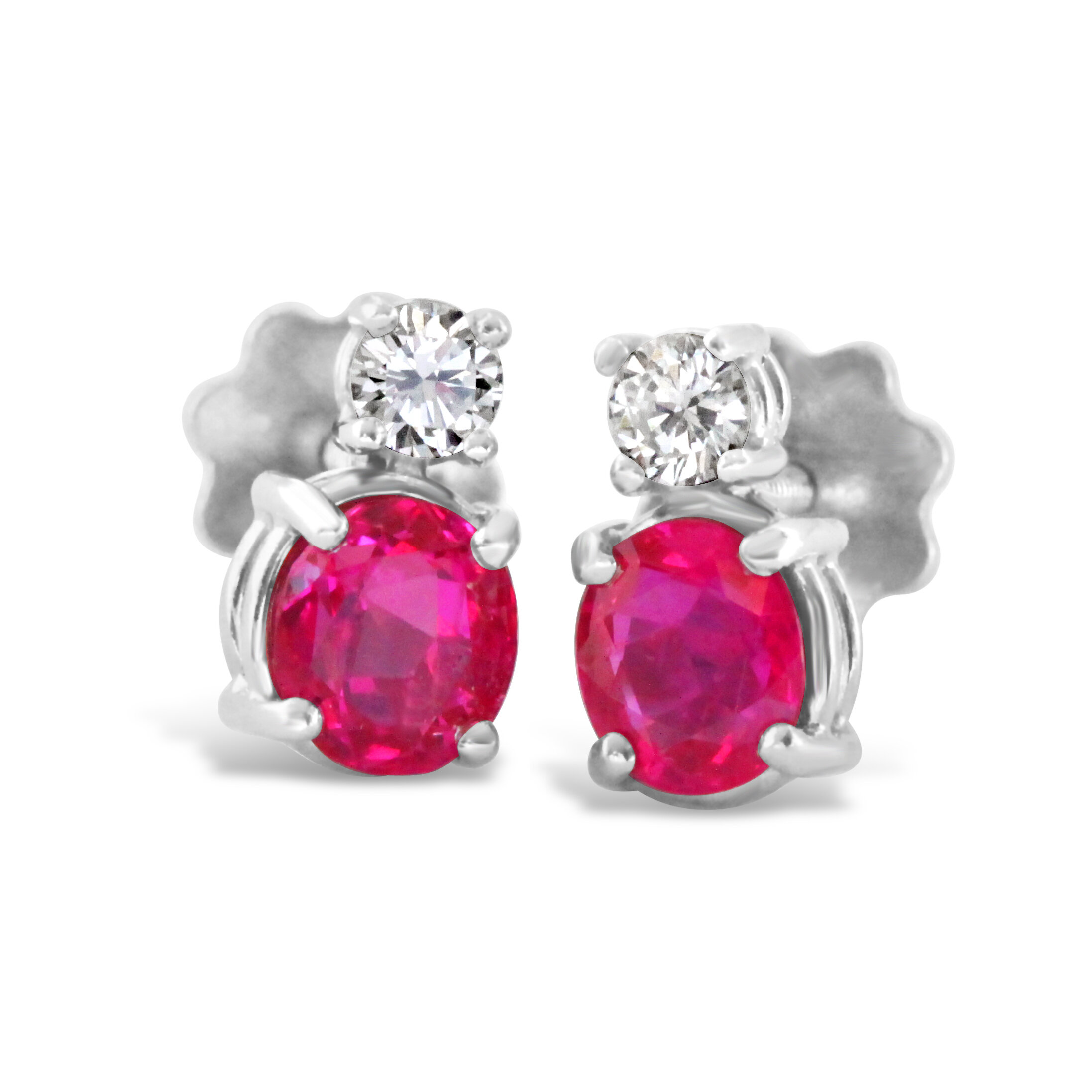 Vintage Ruby and Diamond Earrings
