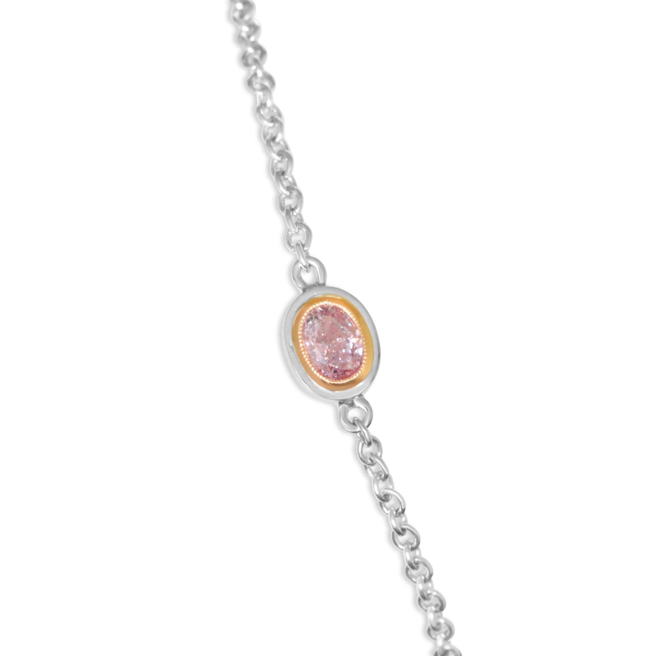 Fancy Pink Diamond Bracelet, Platinum &amp; 18K Rose Gold
