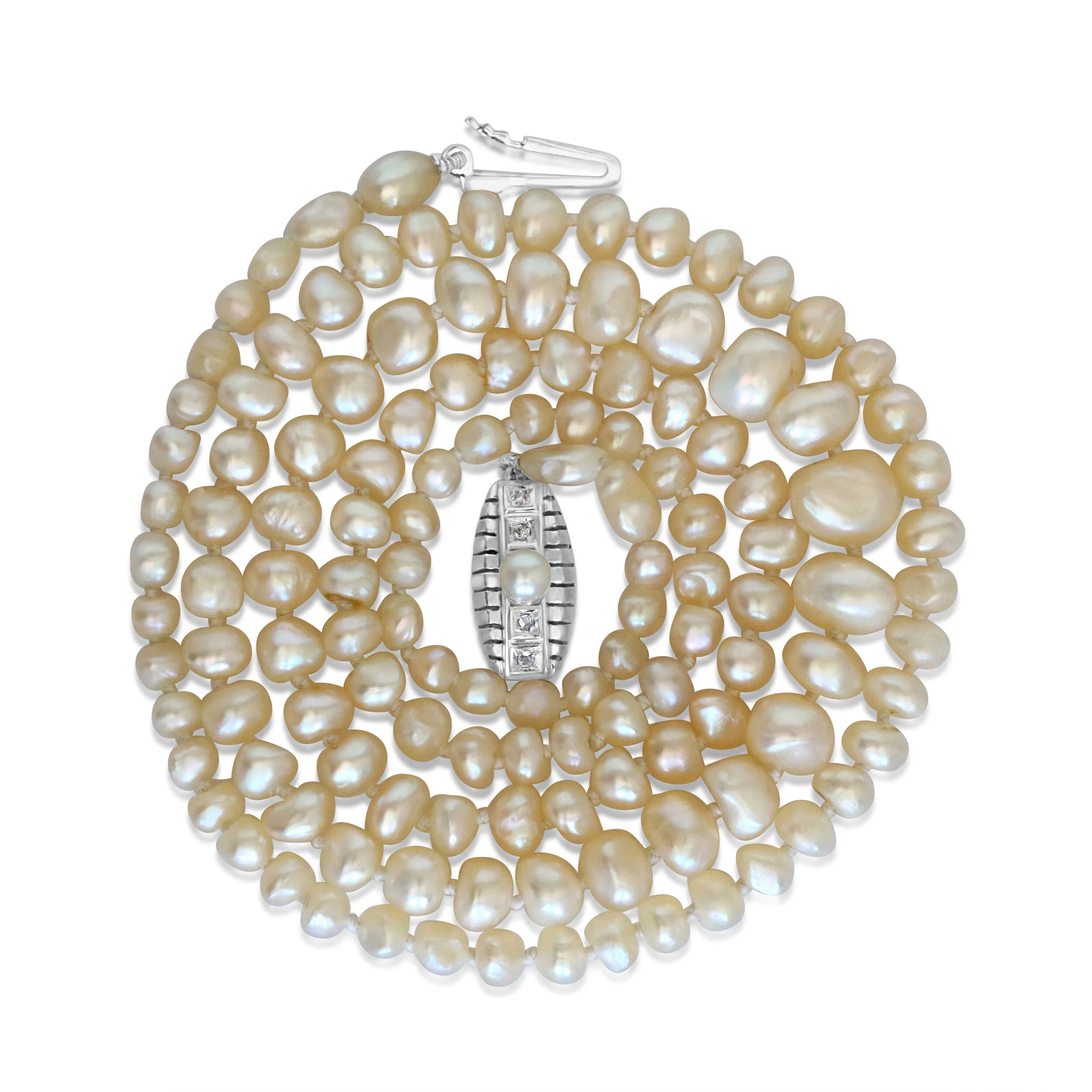 A Luxurious Baroque Natural Pearl Necklace, GIA