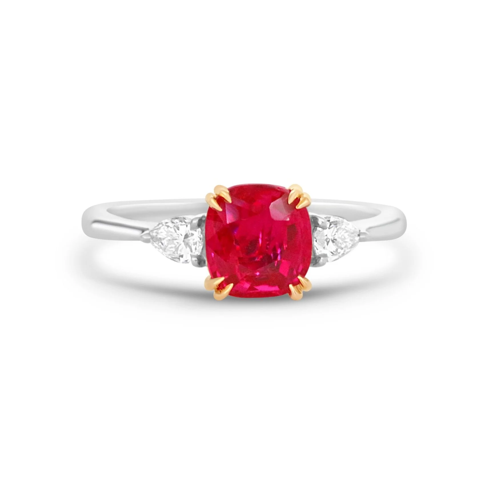 burma ruby set in ring