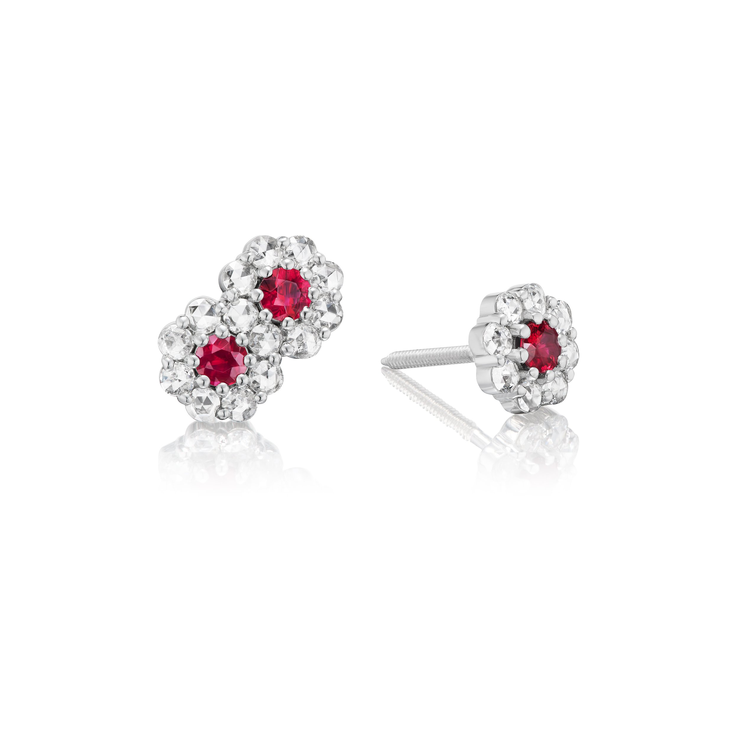 Unheated Ruby Rose Cut Diamond Earrings.jpg
